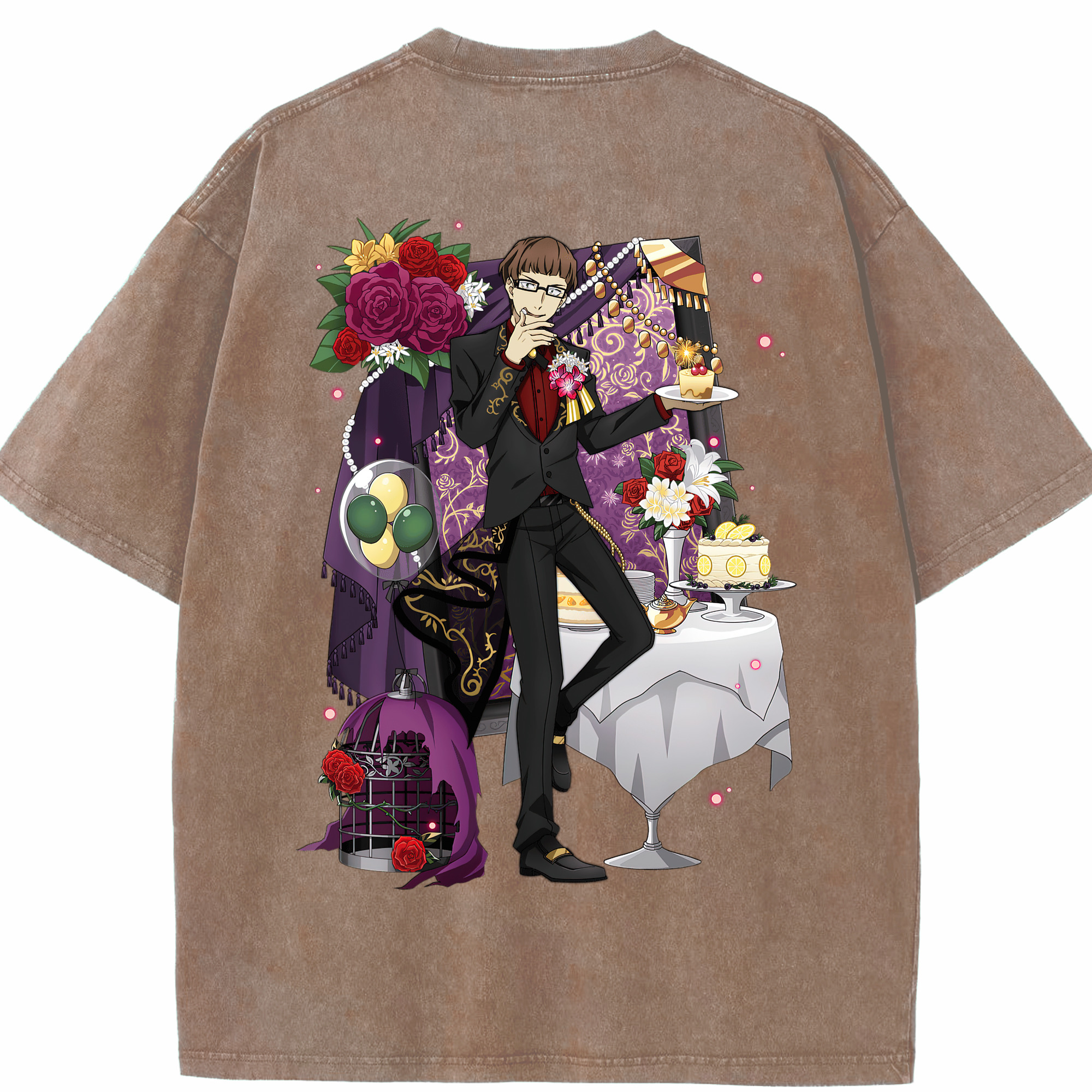 （画像用） 文豪ストレイドッグス Bungo Stray Dogs 綿100% ヴィンテージ風 半袖Tシャツ（背面プリント）