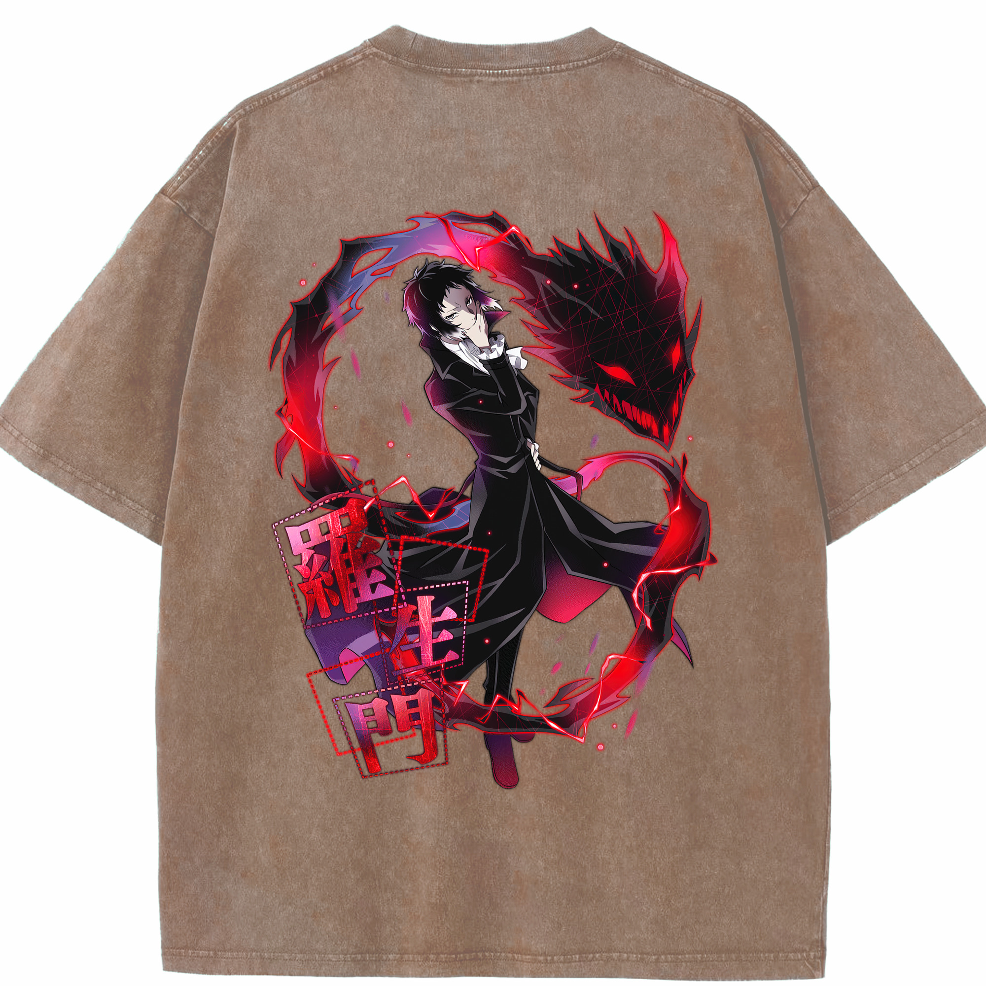 （画像用） 文豪ストレイドッグス Bungo Stray Dogs 綿100% ヴィンテージ風 半袖Tシャツ（背面プリント）