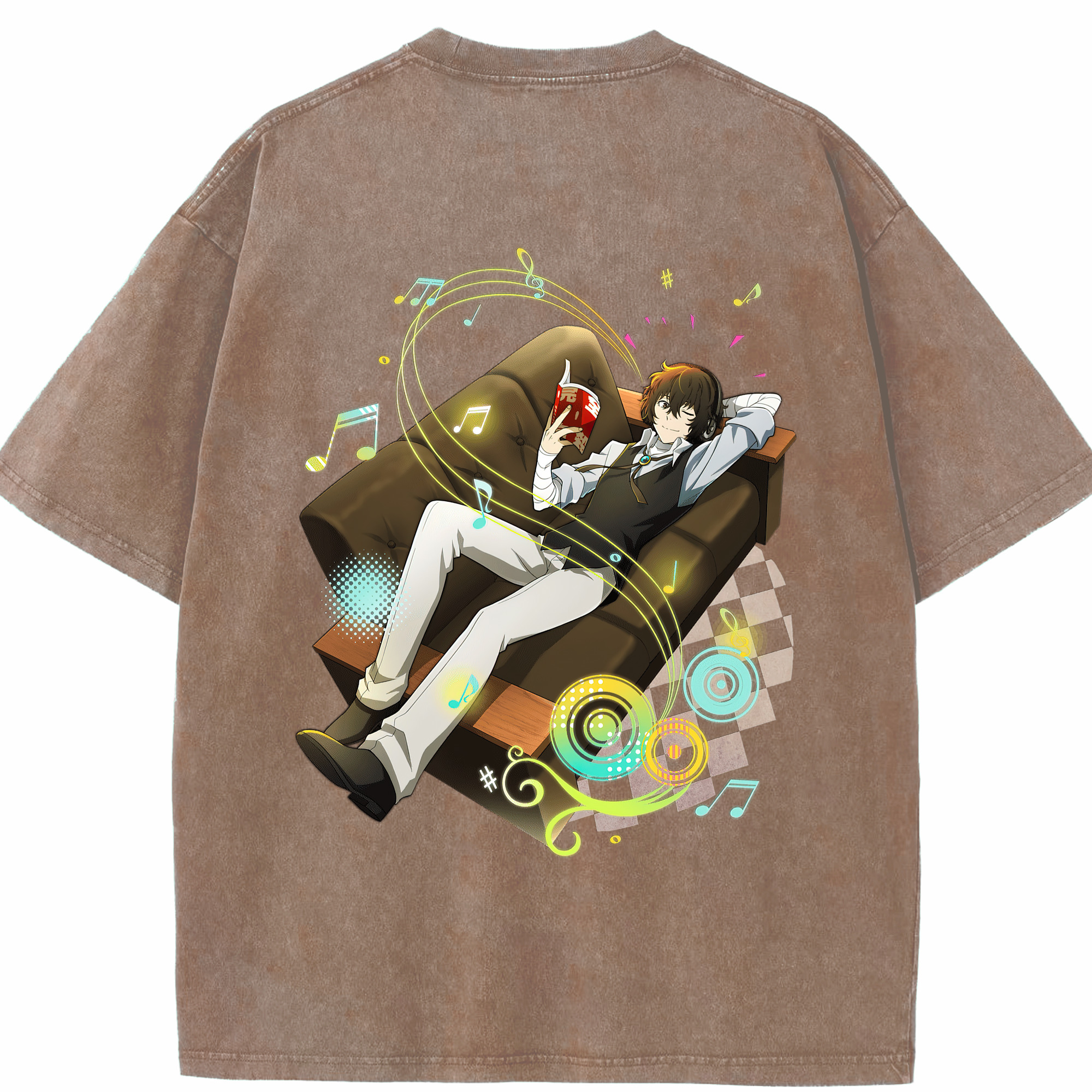 （画像用） 文豪ストレイドッグス Bungo Stray Dogs 綿100% ヴィンテージ風 半袖Tシャツ（背面プリント）