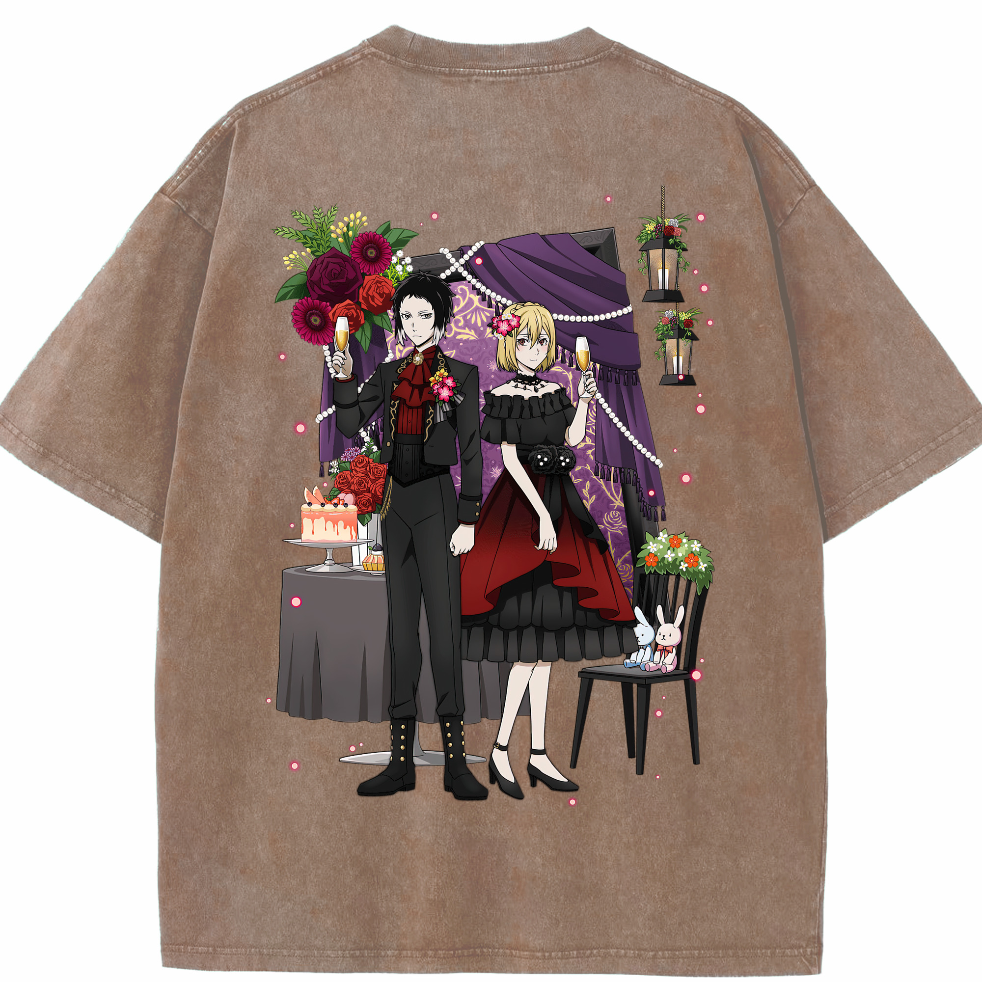 （画像用） 文豪ストレイドッグス Bungo Stray Dogs 綿100% ヴィンテージ風 半袖Tシャツ（背面プリント）