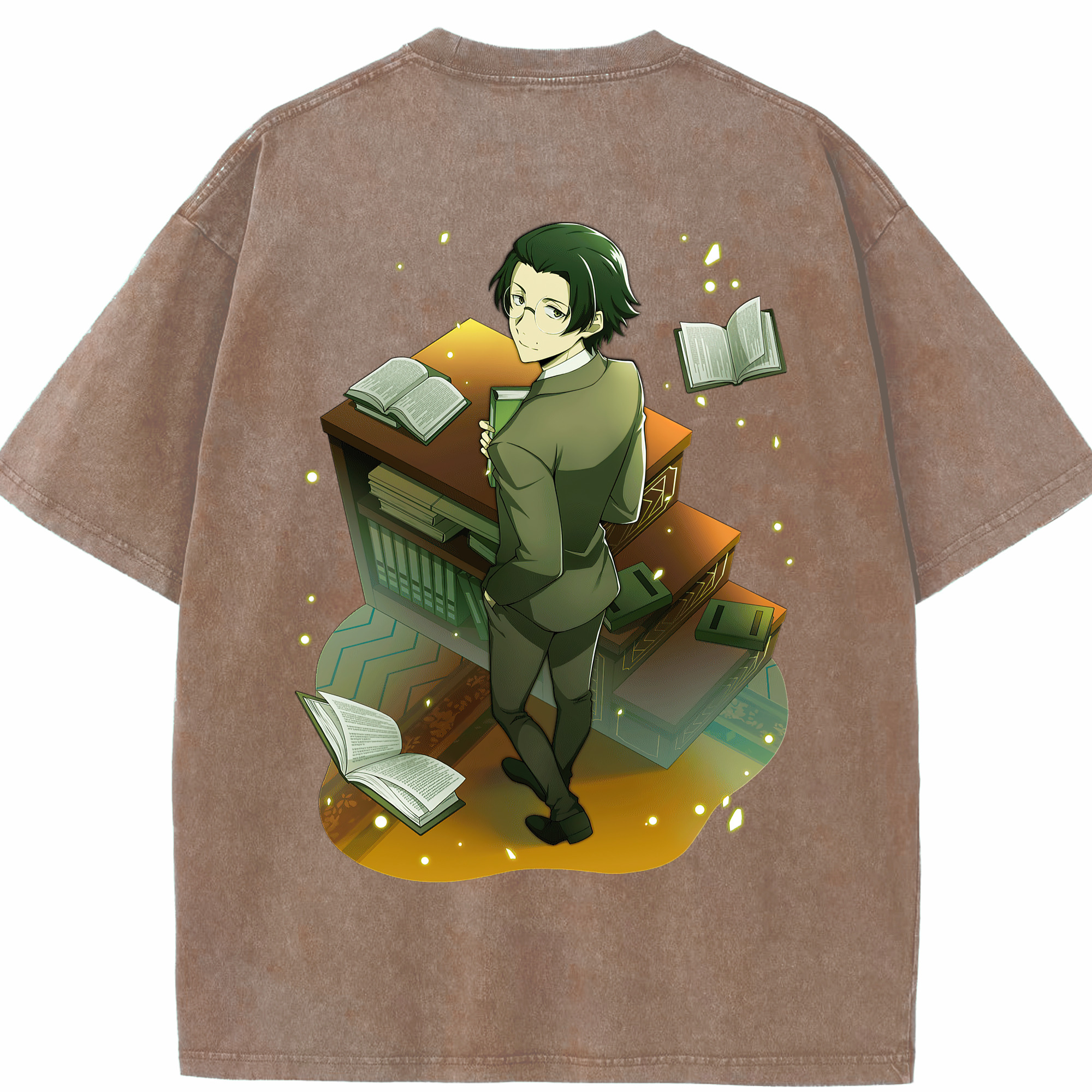 （画像用） 文豪ストレイドッグス Bungo Stray Dogs 綿100% ヴィンテージ風 半袖Tシャツ（背面プリント）