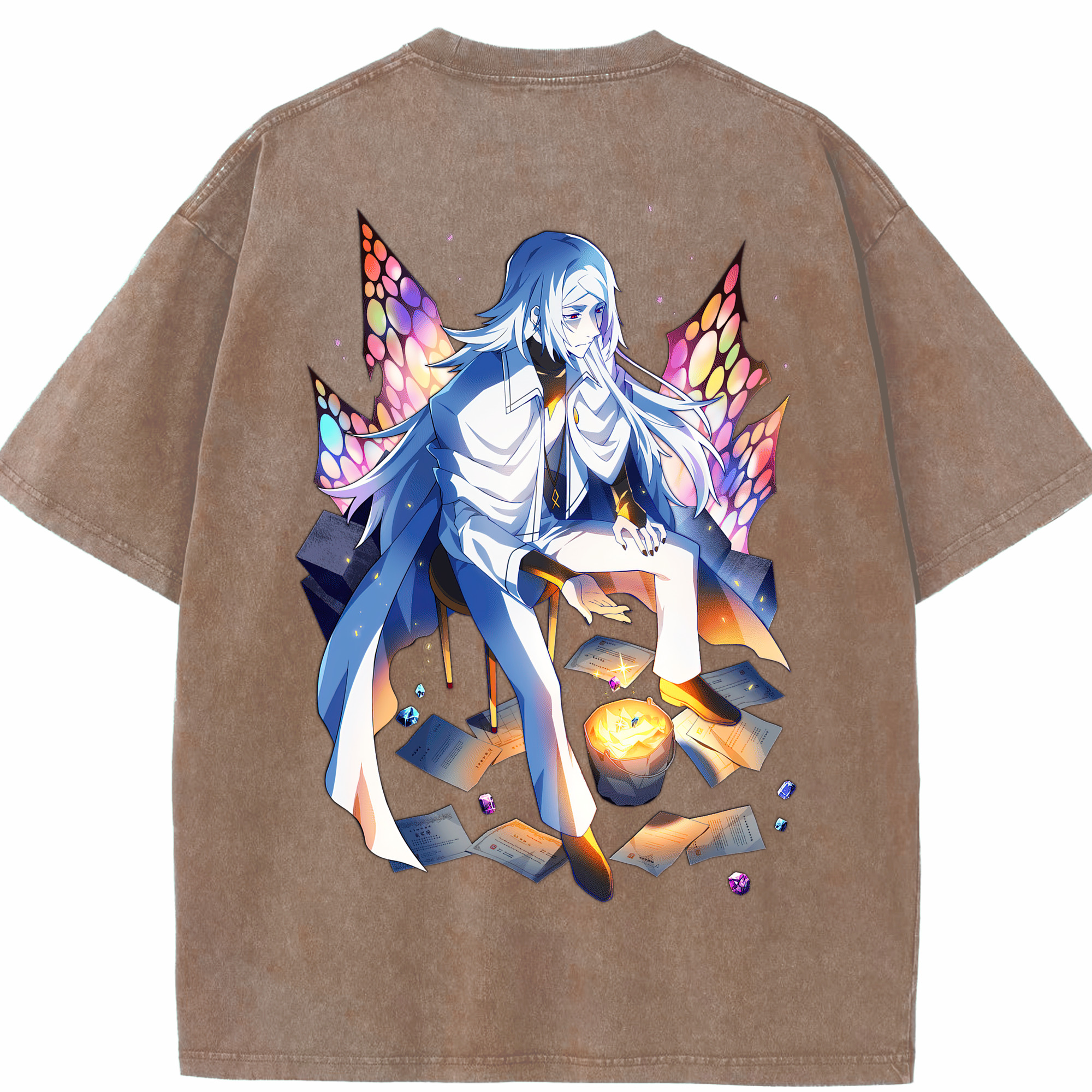 （画像用） 文豪ストレイドッグス Bungo Stray Dogs 綿100% ヴィンテージ風 半袖Tシャツ（背面プリント）