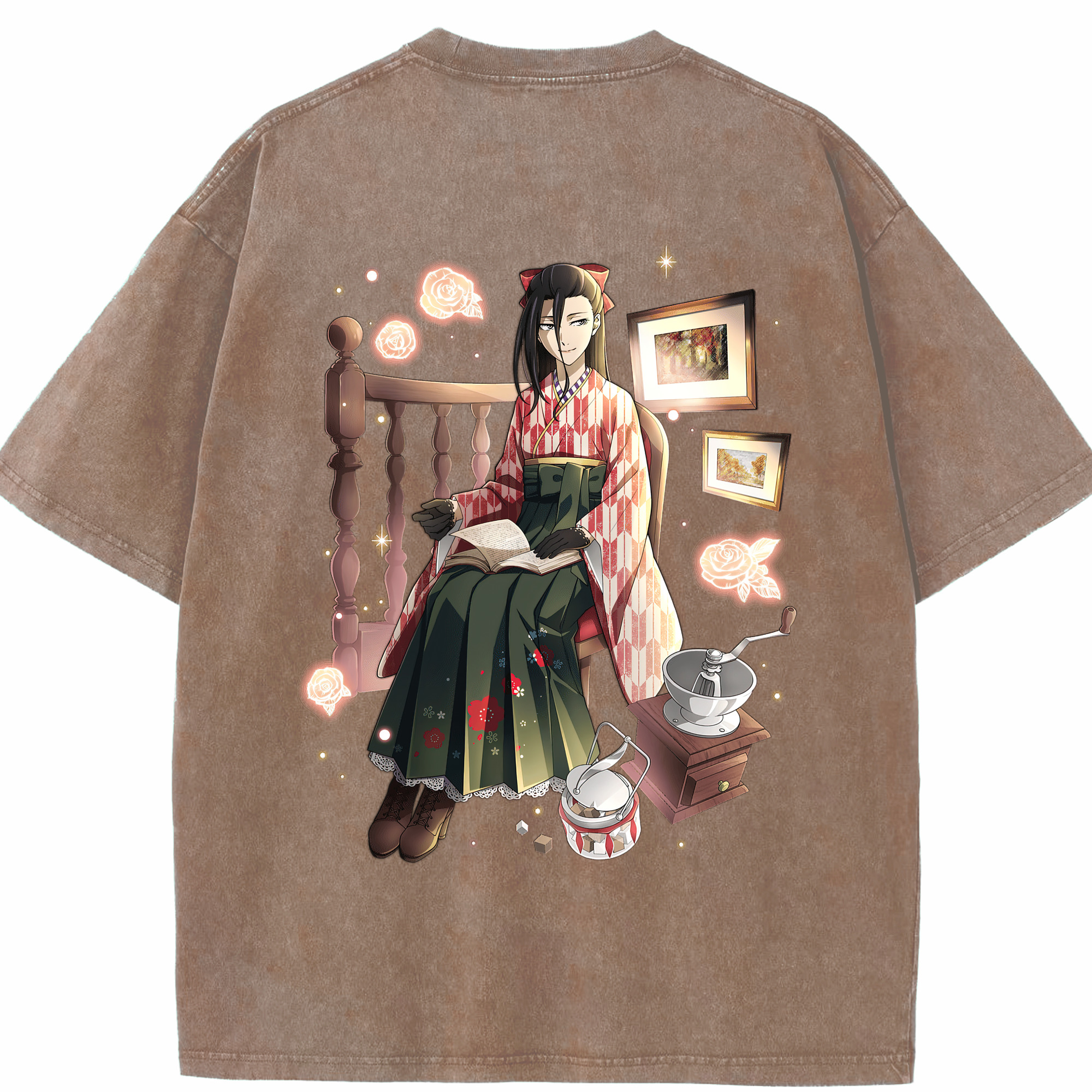 （画像用） 文豪ストレイドッグス Bungo Stray Dogs 綿100% ヴィンテージ風 半袖Tシャツ（背面プリント）