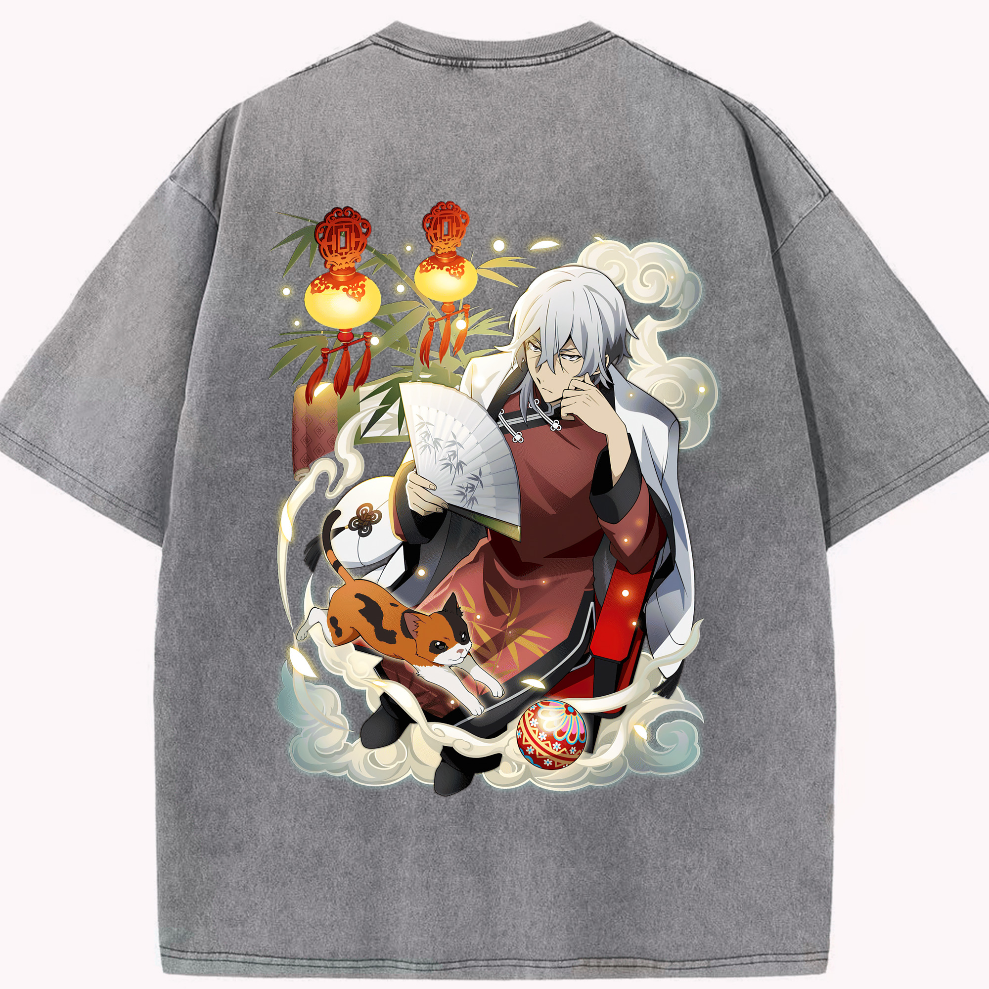 （画像用） 文豪ストレイドッグス Bungo Stray Dogs 綿100% ヴィンテージ風 半袖Tシャツ（背面プリント）