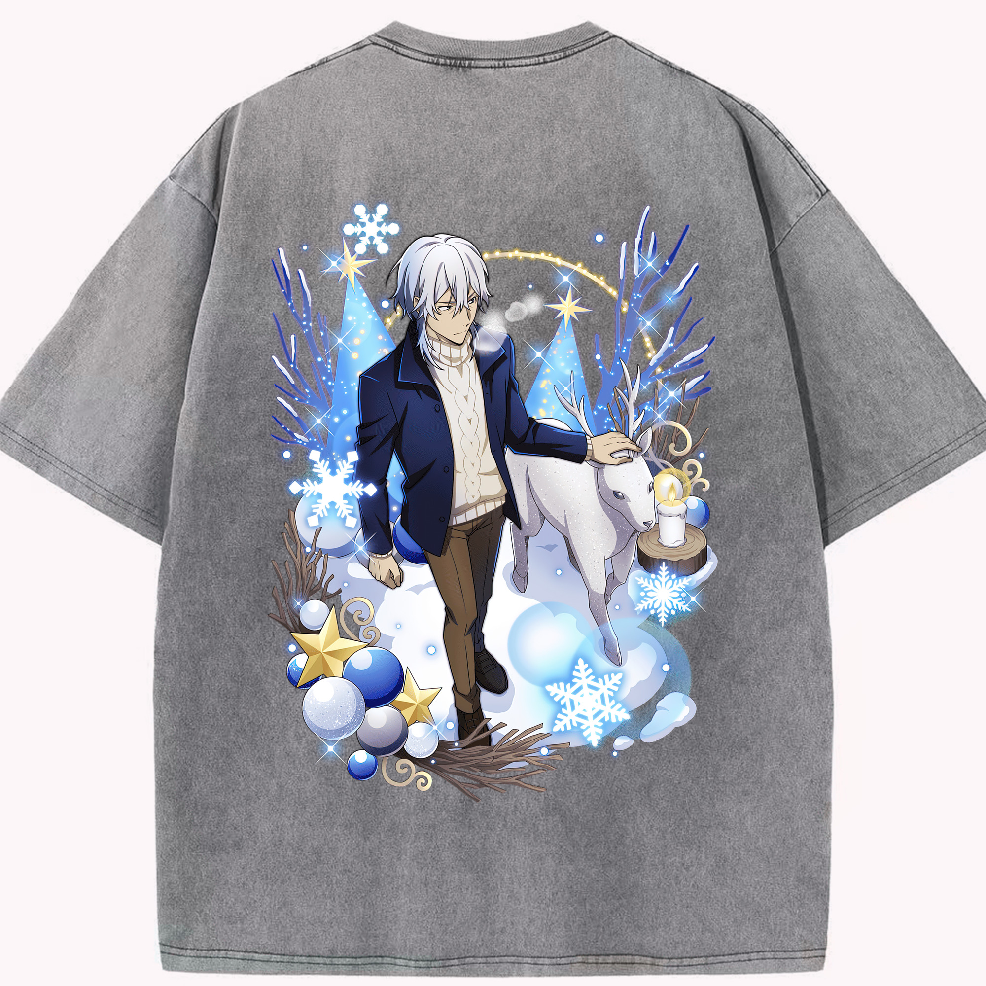 （画像用） 文豪ストレイドッグス Bungo Stray Dogs 綿100% ヴィンテージ風 半袖Tシャツ（背面プリント）