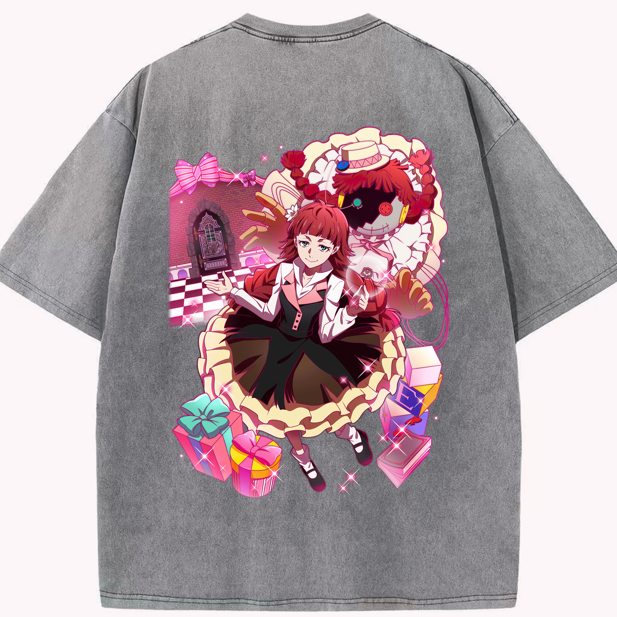 （画像用） 文豪ストレイドッグス Bungo Stray Dogs 綿100% ヴィンテージ風 半袖Tシャツ（背面プリント）