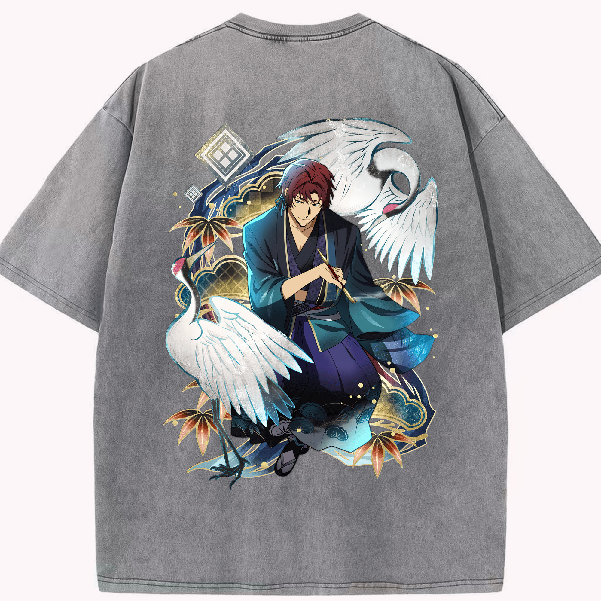 （画像用） 文豪ストレイドッグス Bungo Stray Dogs 綿100% ヴィンテージ風 半袖Tシャツ（背面プリント）