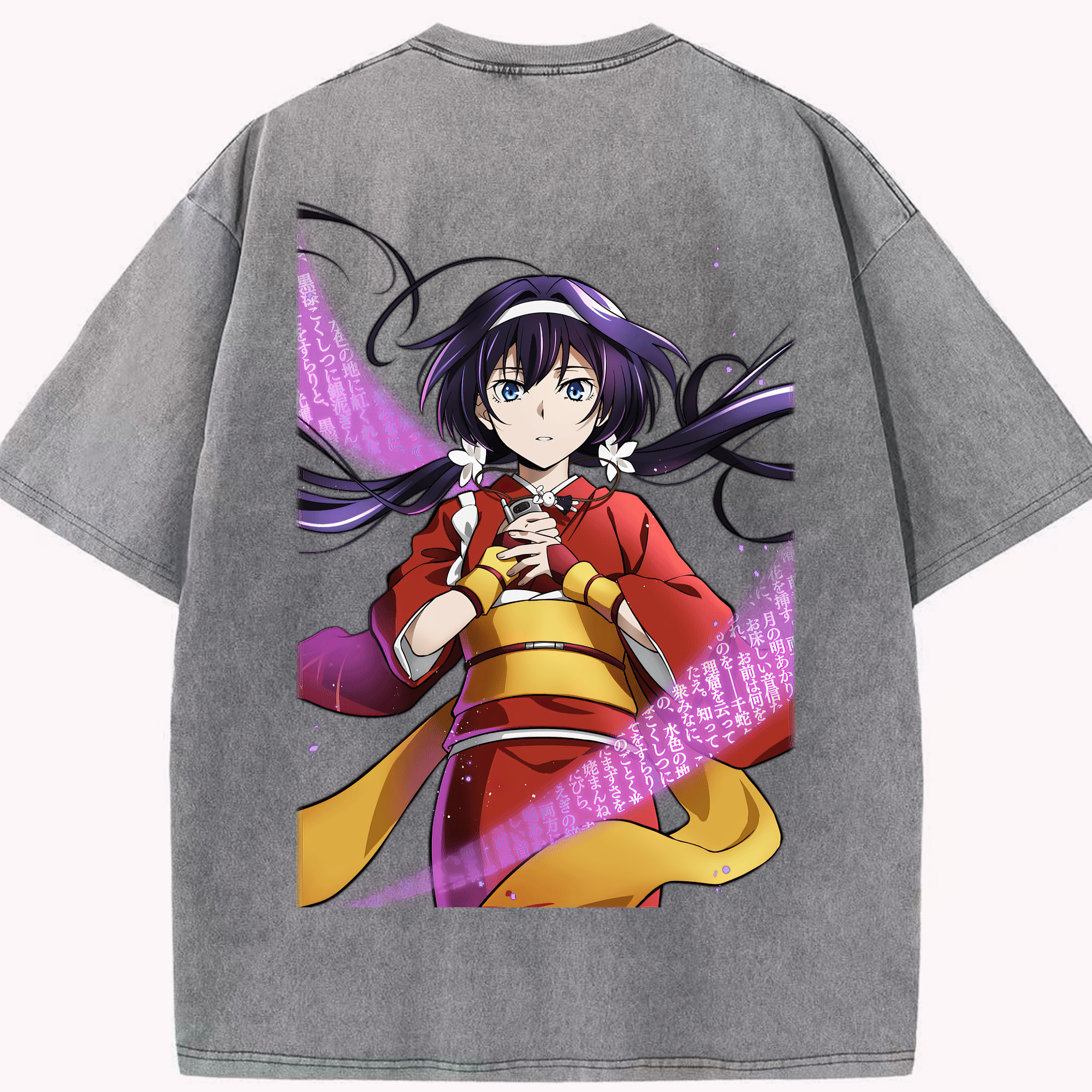 （画像用） 文豪ストレイドッグス Bungo Stray Dogs 綿100% ヴィンテージ風 半袖Tシャツ（背面プリント）