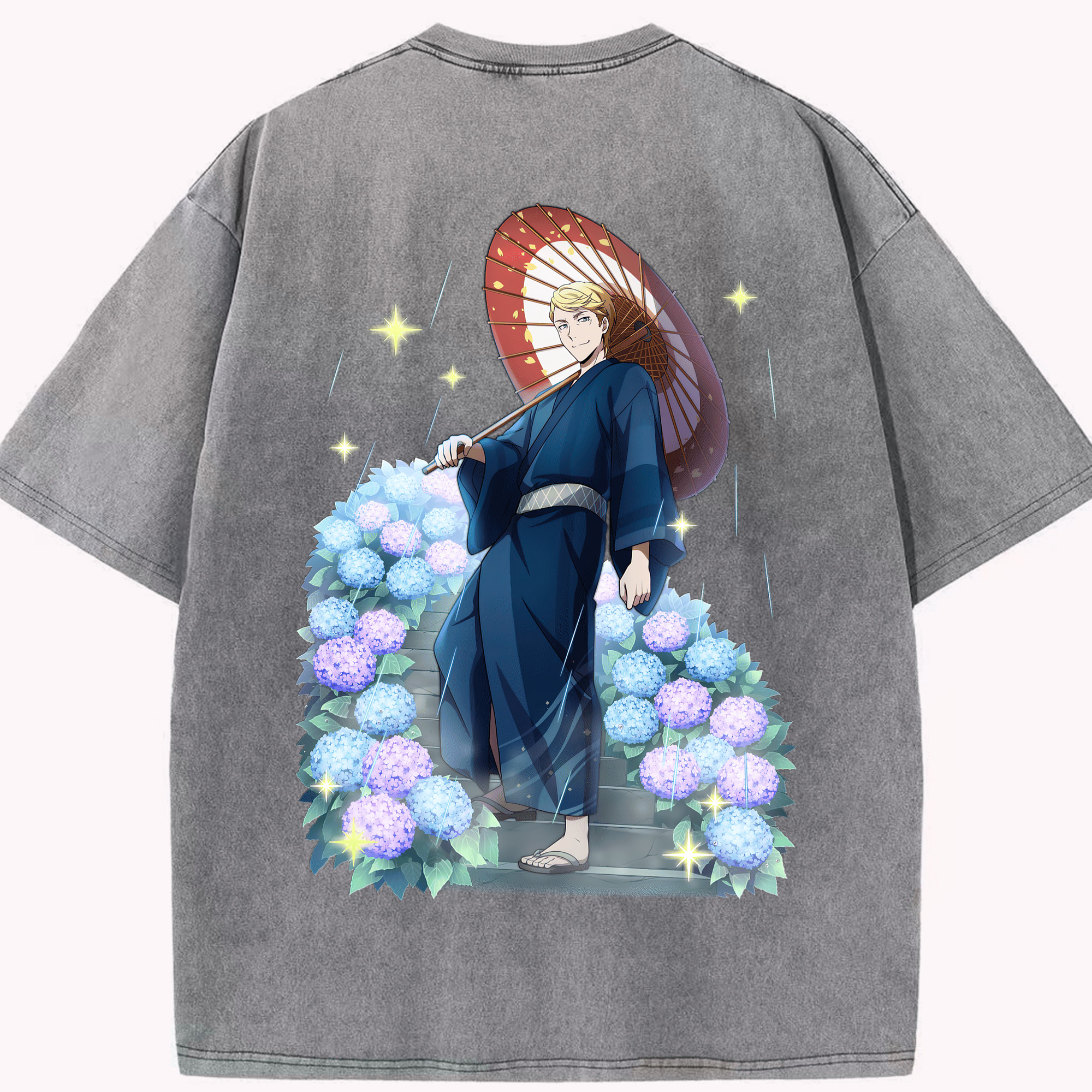 （画像用） 文豪ストレイドッグス Bungo Stray Dogs 綿100% ヴィンテージ風 半袖Tシャツ（背面プリント）