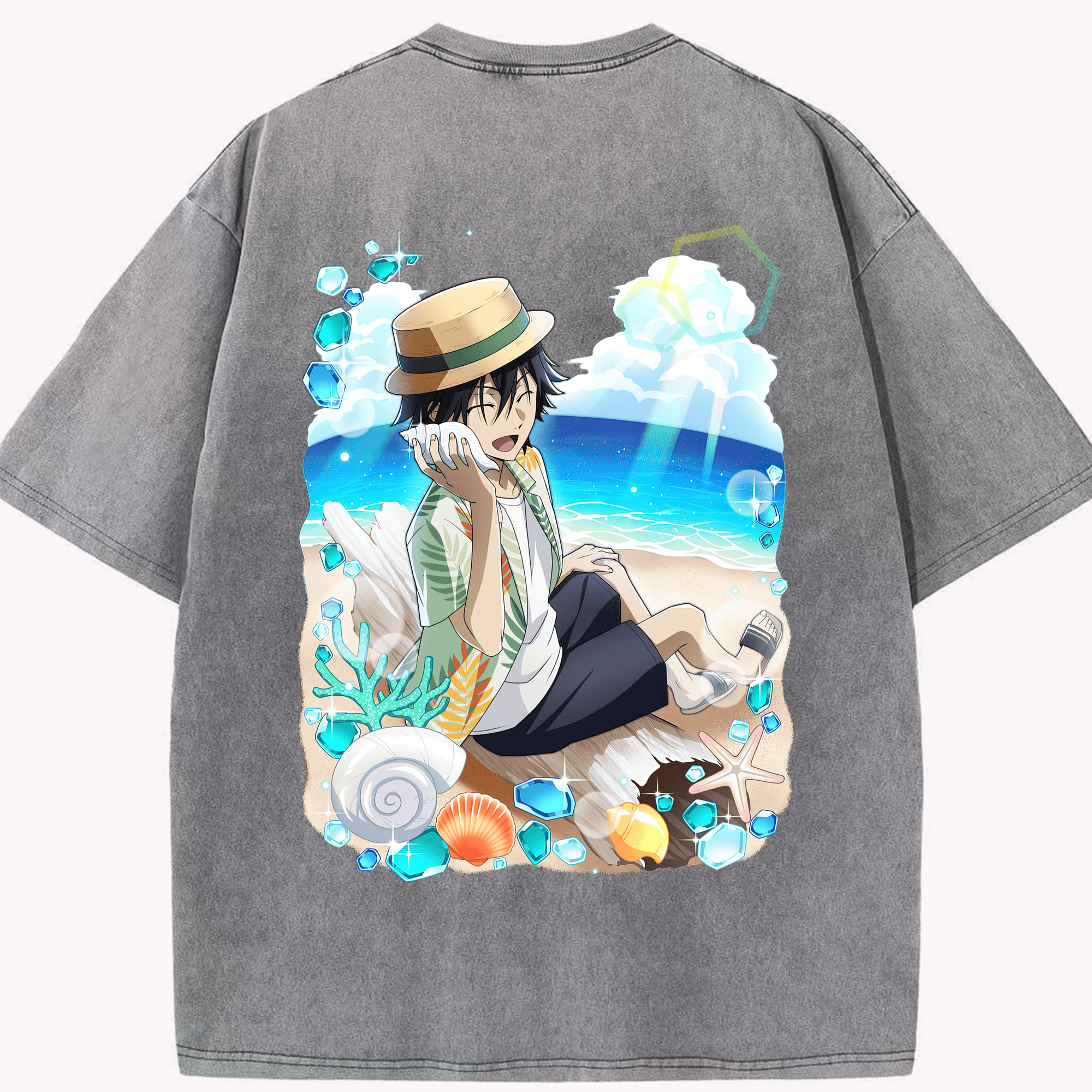 （画像用） 文豪ストレイドッグス Bungo Stray Dogs 綿100% ヴィンテージ風 半袖Tシャツ（背面プリント）