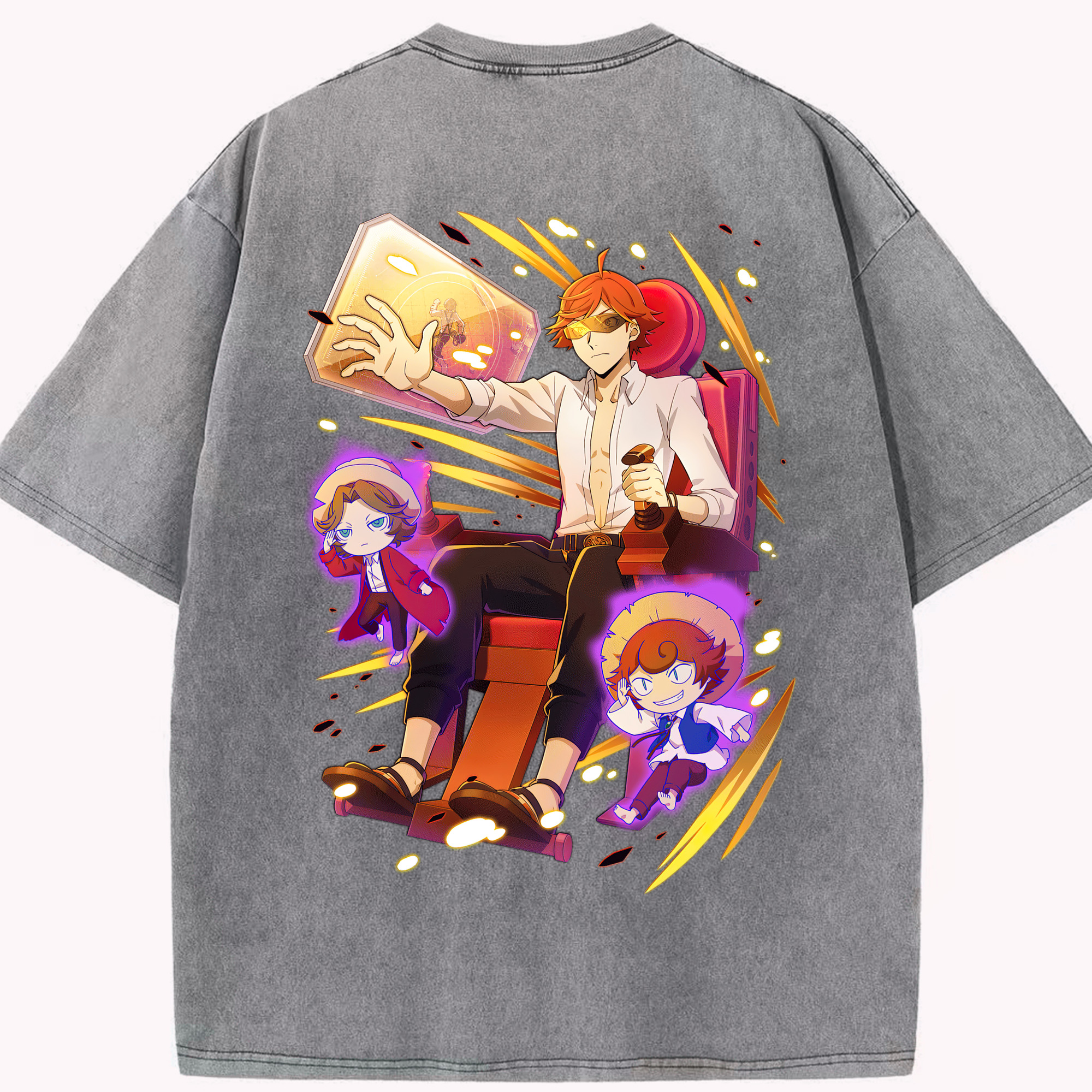 （画像用） 文豪ストレイドッグス Bungo Stray Dogs 綿100% ヴィンテージ風 半袖Tシャツ（背面プリント）