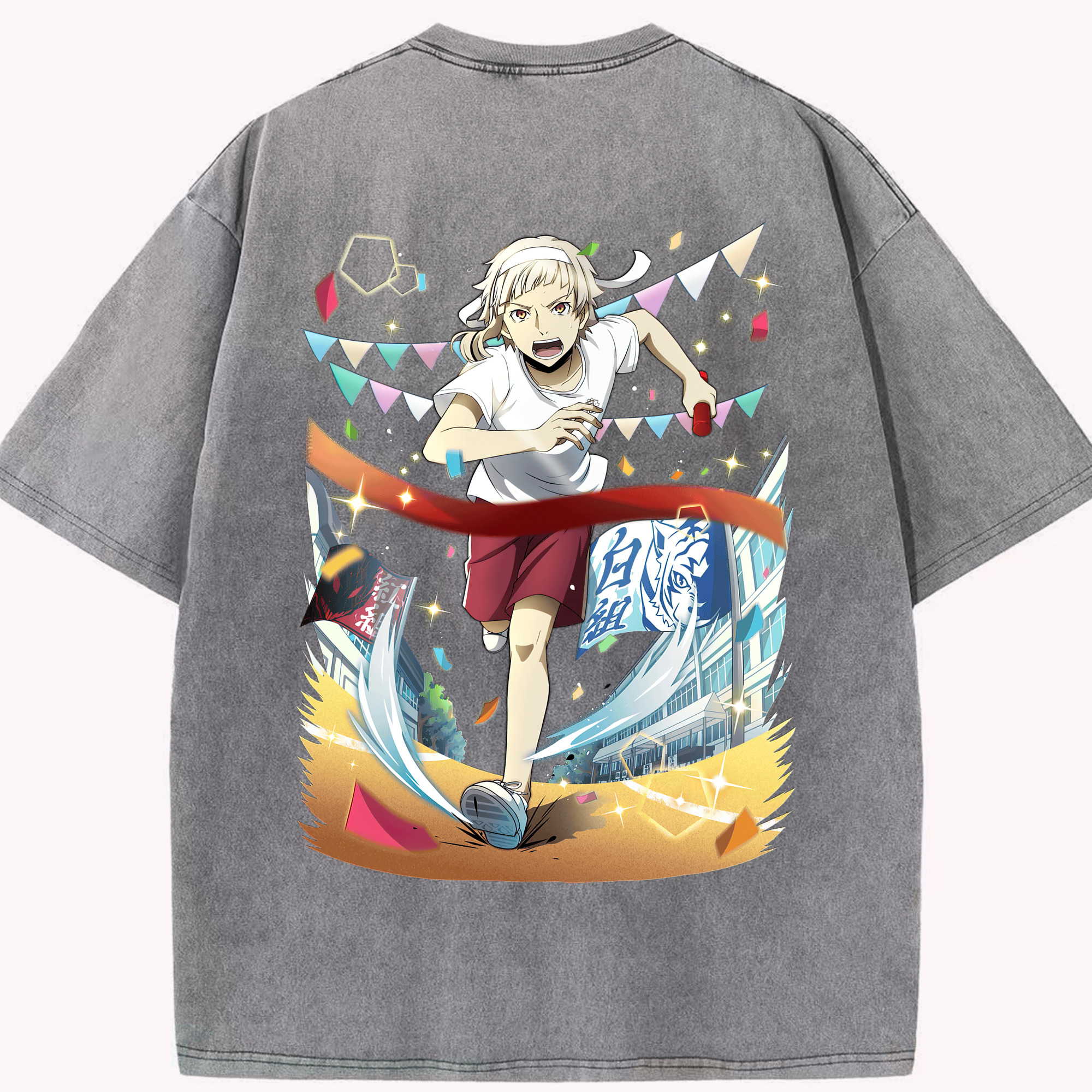 （画像用） 文豪ストレイドッグス Bungo Stray Dogs 綿100% ヴィンテージ風 半袖Tシャツ（背面プリント）