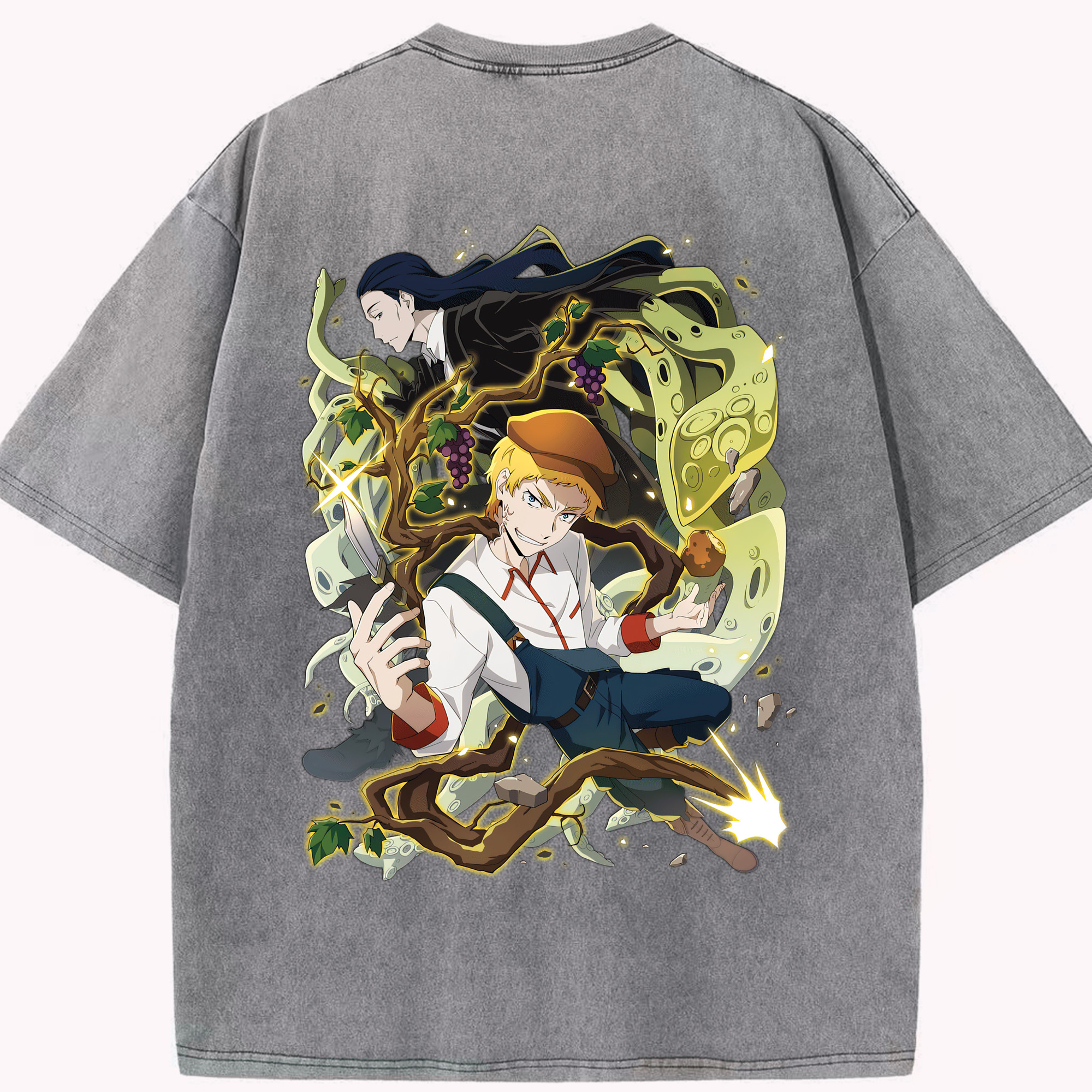 （画像用） 文豪ストレイドッグス Bungo Stray Dogs 綿100% ヴィンテージ風 半袖Tシャツ（背面プリント）