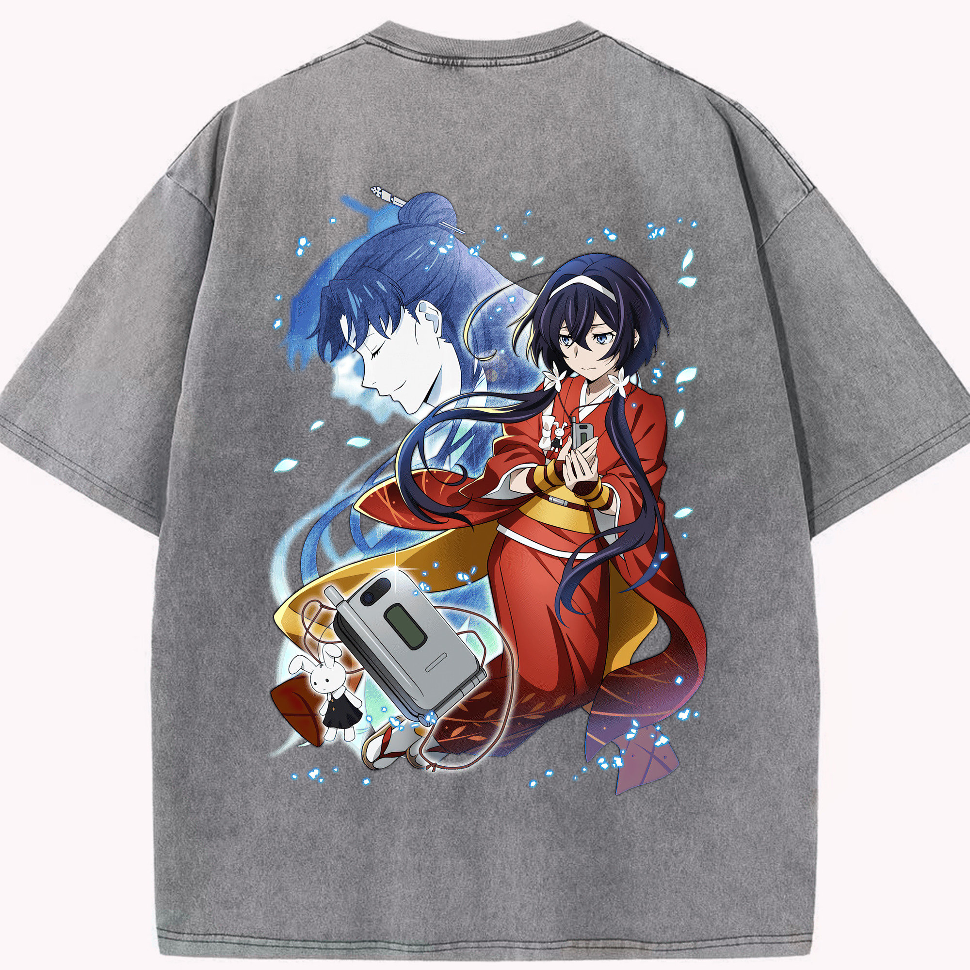 （画像用） 文豪ストレイドッグス Bungo Stray Dogs 綿100% ヴィンテージ風 半袖Tシャツ（背面プリント）