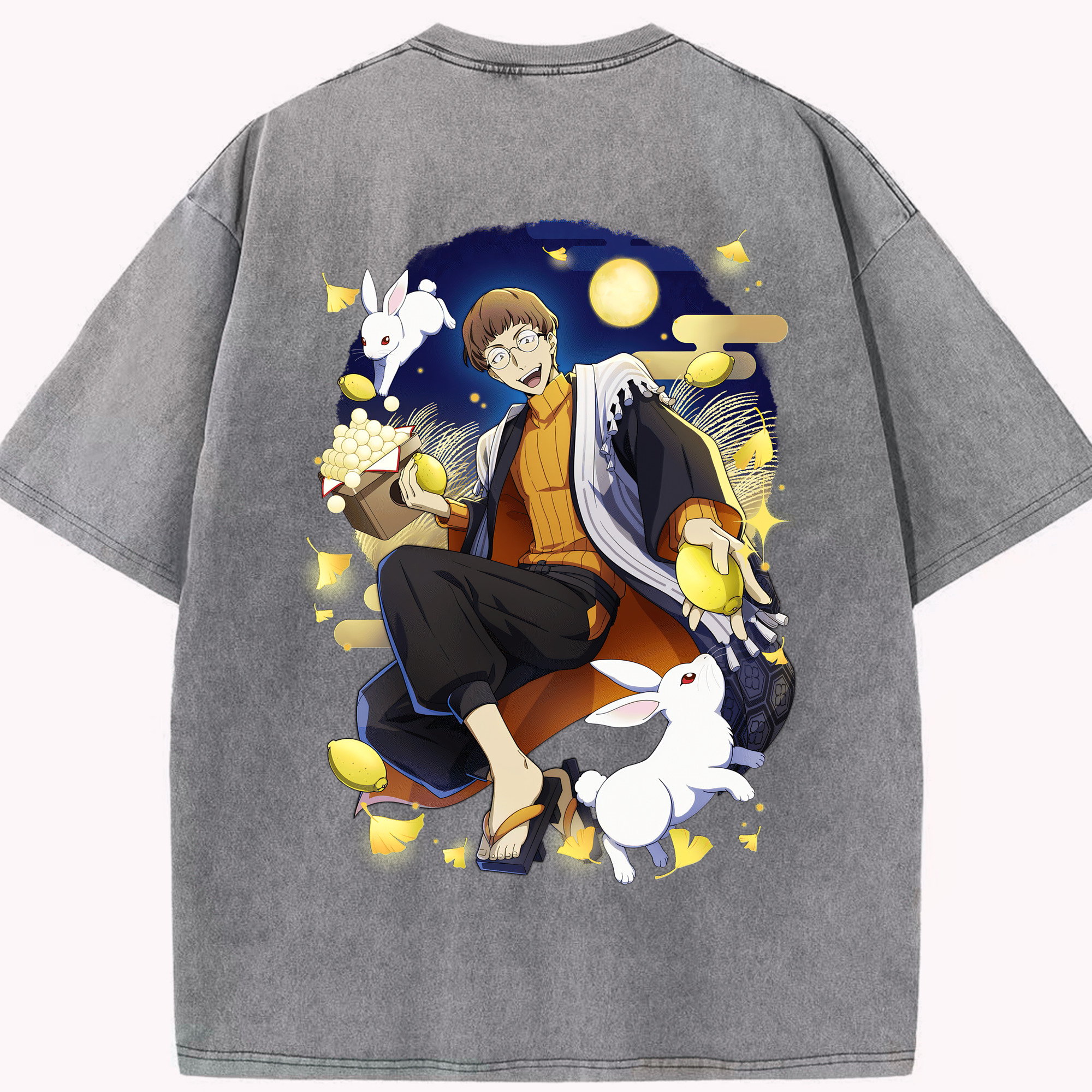 （画像用） 文豪ストレイドッグス Bungo Stray Dogs 綿100% ヴィンテージ風 半袖Tシャツ（背面プリント）