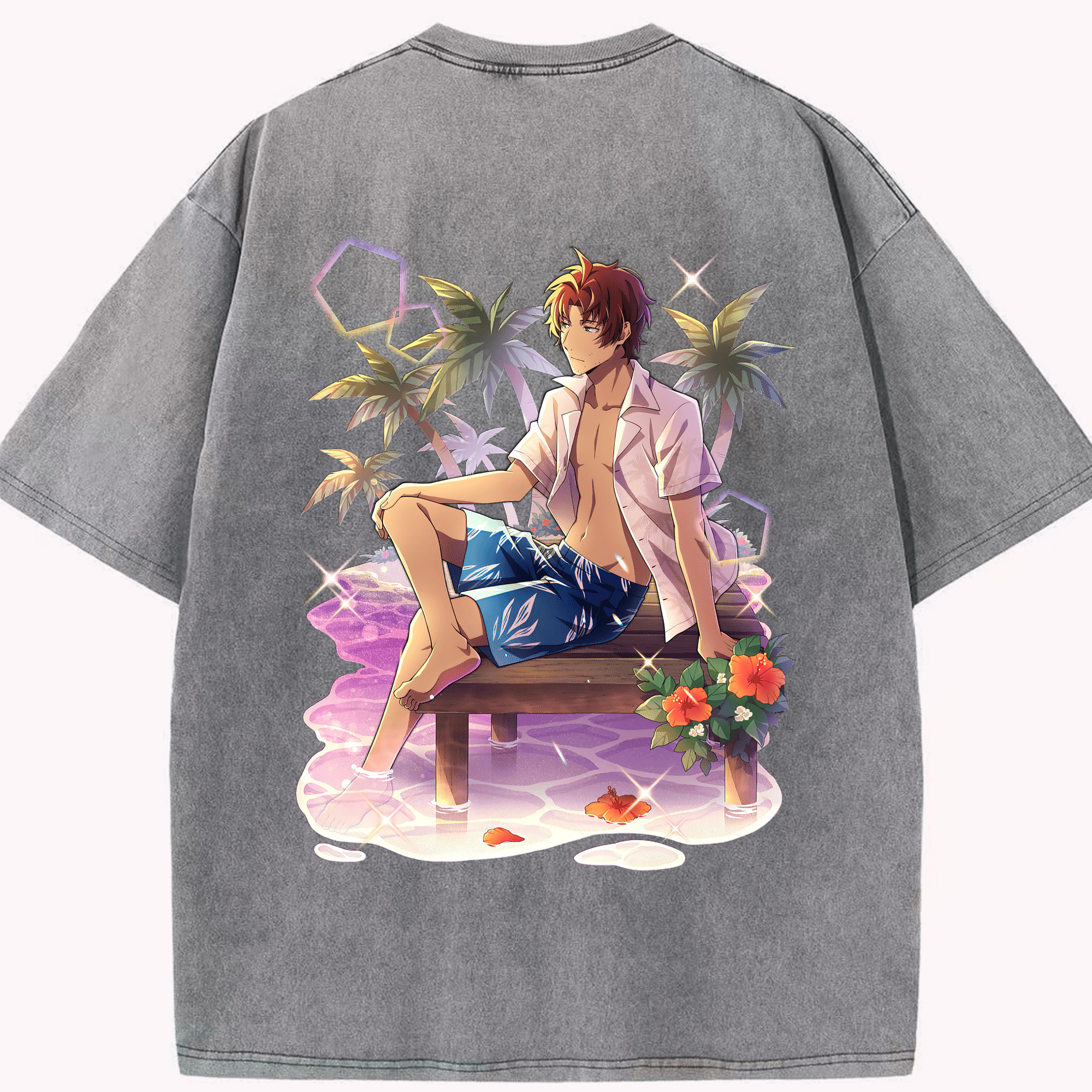 （画像用） 文豪ストレイドッグス Bungo Stray Dogs 綿100% ヴィンテージ風 半袖Tシャツ（背面プリント）
