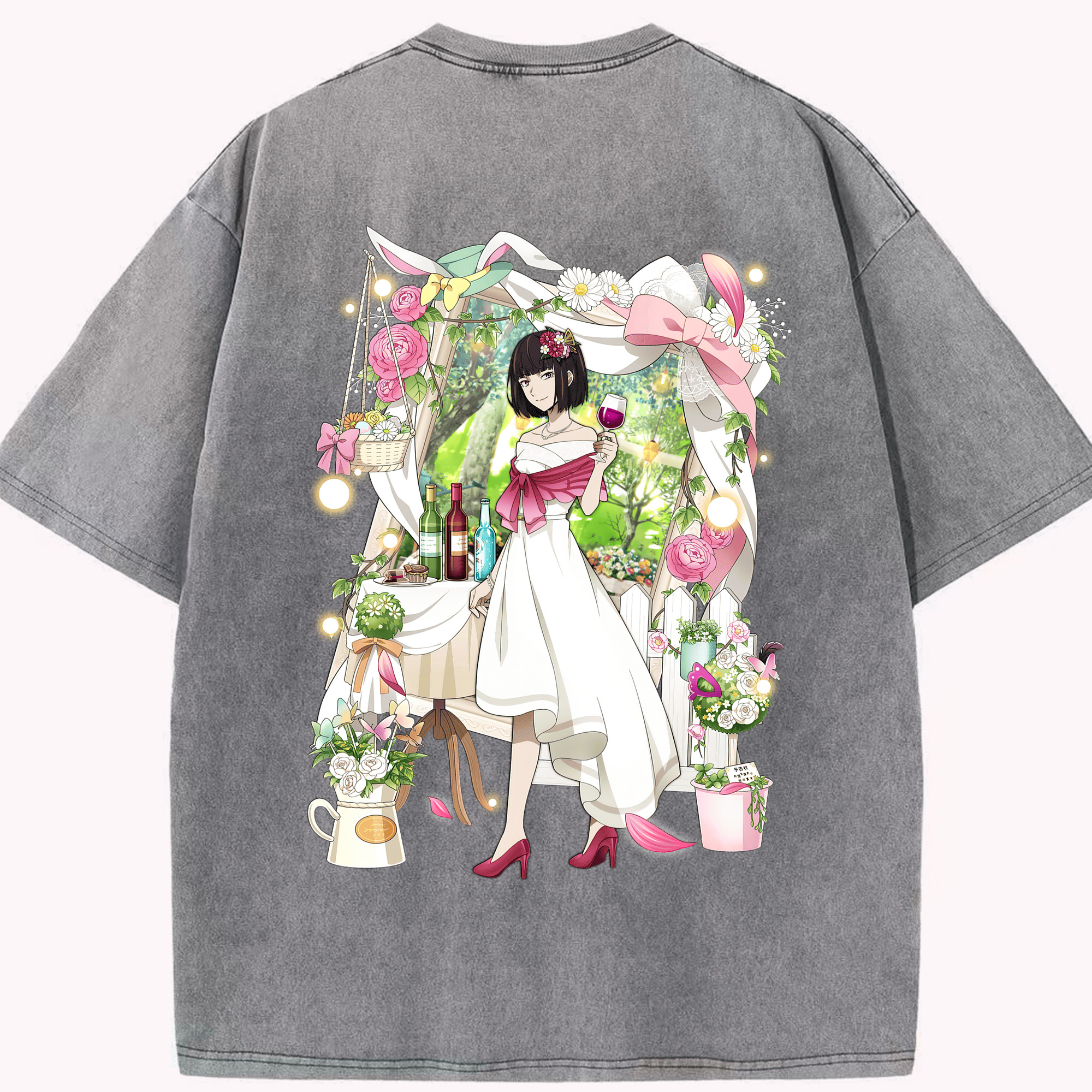（画像用） 文豪ストレイドッグス Bungo Stray Dogs 綿100% ヴィンテージ風 半袖Tシャツ（背面プリント）