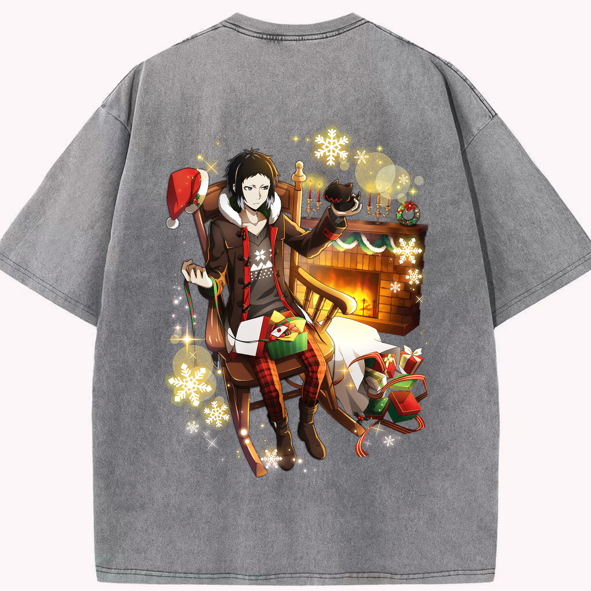 （画像用） 文豪ストレイドッグス Bungo Stray Dogs 綿100% ヴィンテージ風 半袖Tシャツ（背面プリント）