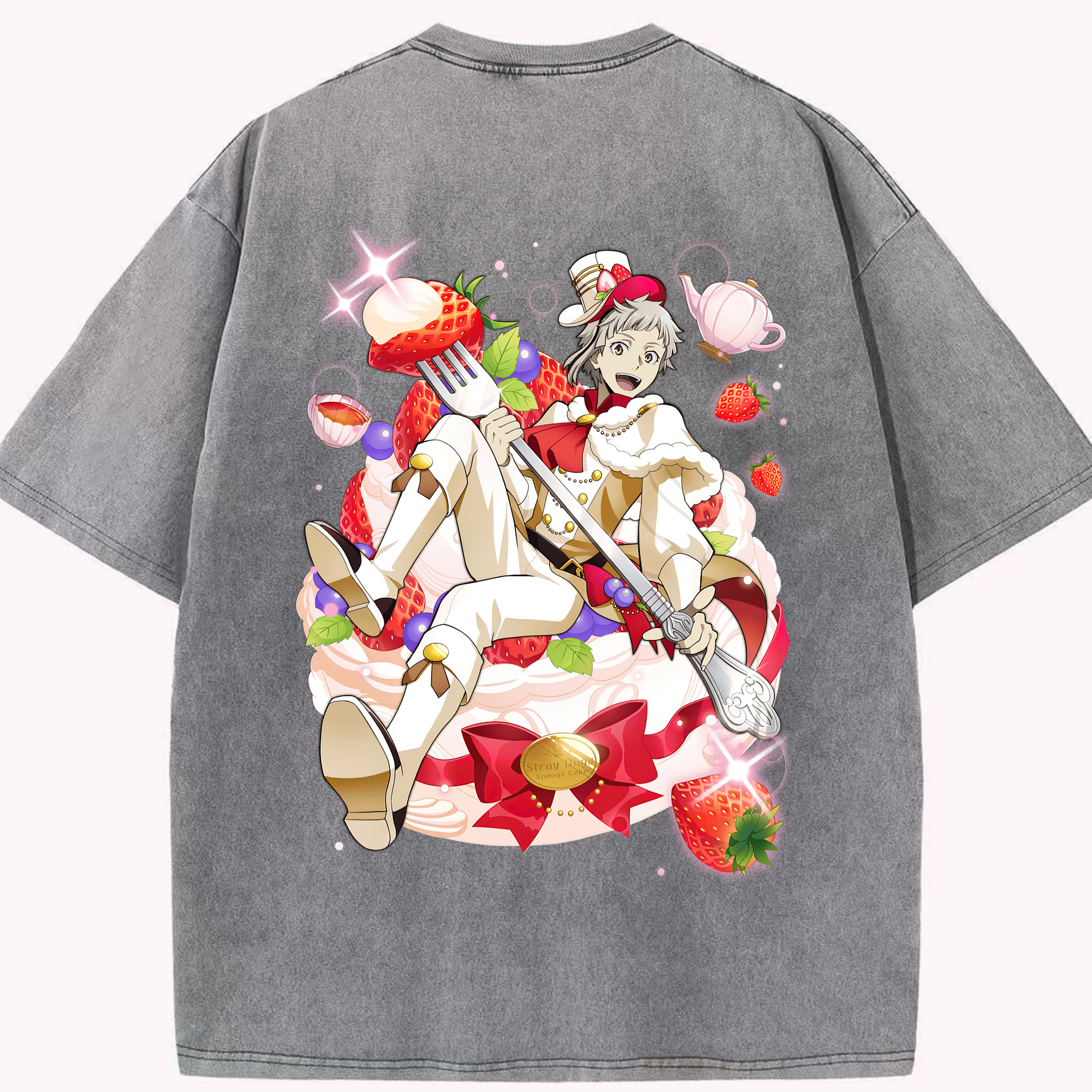 （画像用） 文豪ストレイドッグス Bungo Stray Dogs 綿100% ヴィンテージ風 半袖Tシャツ（背面プリント）