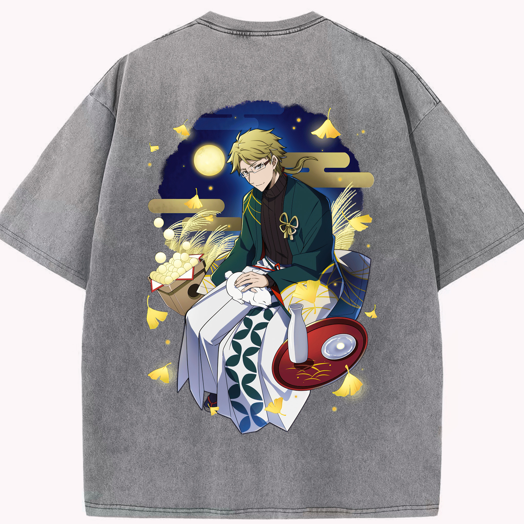 （画像用） 文豪ストレイドッグス Bungo Stray Dogs 綿100% ヴィンテージ風 半袖Tシャツ（背面プリント）