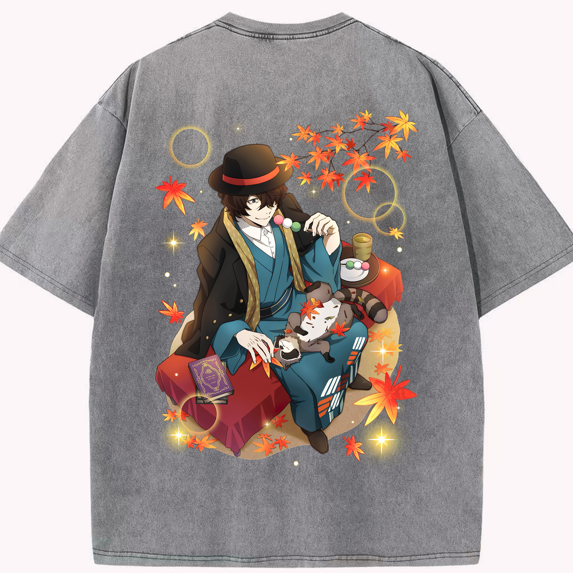 （画像用） 文豪ストレイドッグス Bungo Stray Dogs 綿100% ヴィンテージ風 半袖Tシャツ（背面プリント）