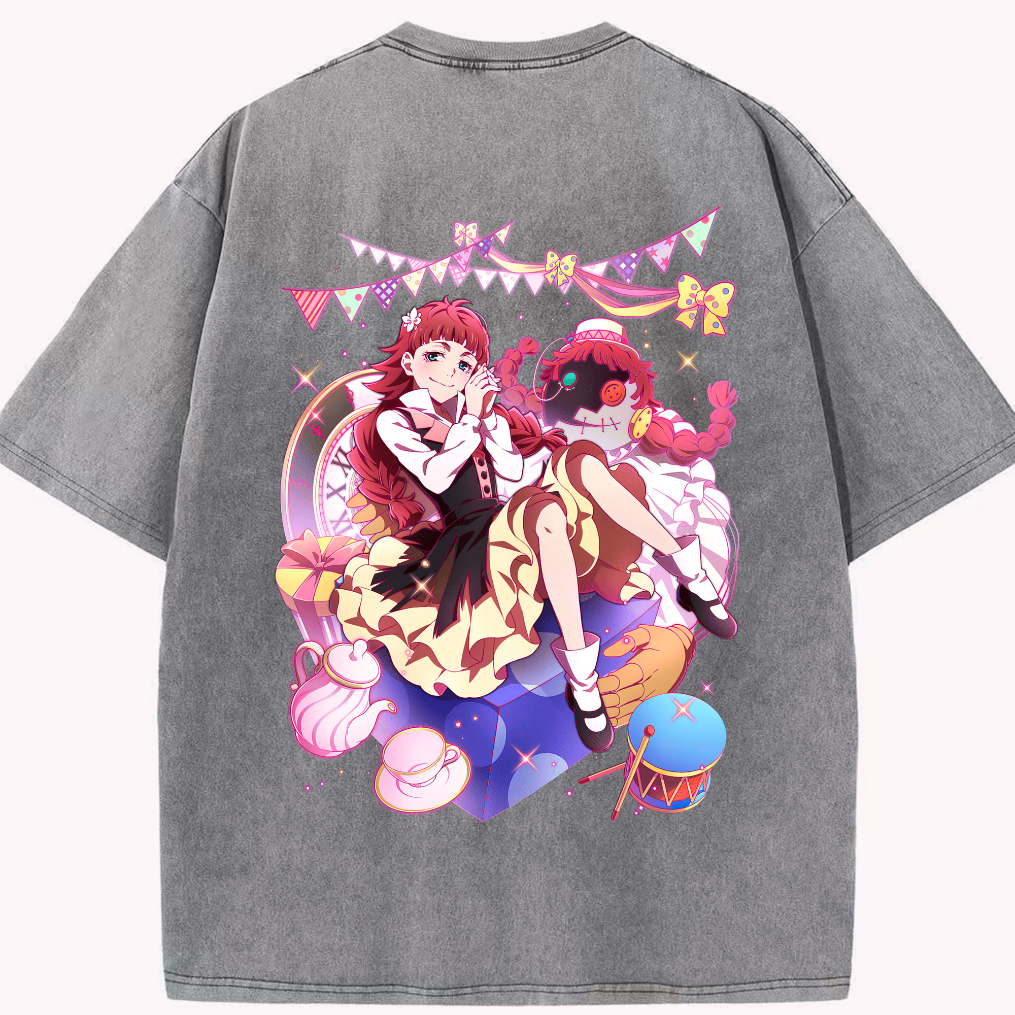 （画像用） 文豪ストレイドッグス Bungo Stray Dogs 綿100% ヴィンテージ風 半袖Tシャツ（背面プリント）