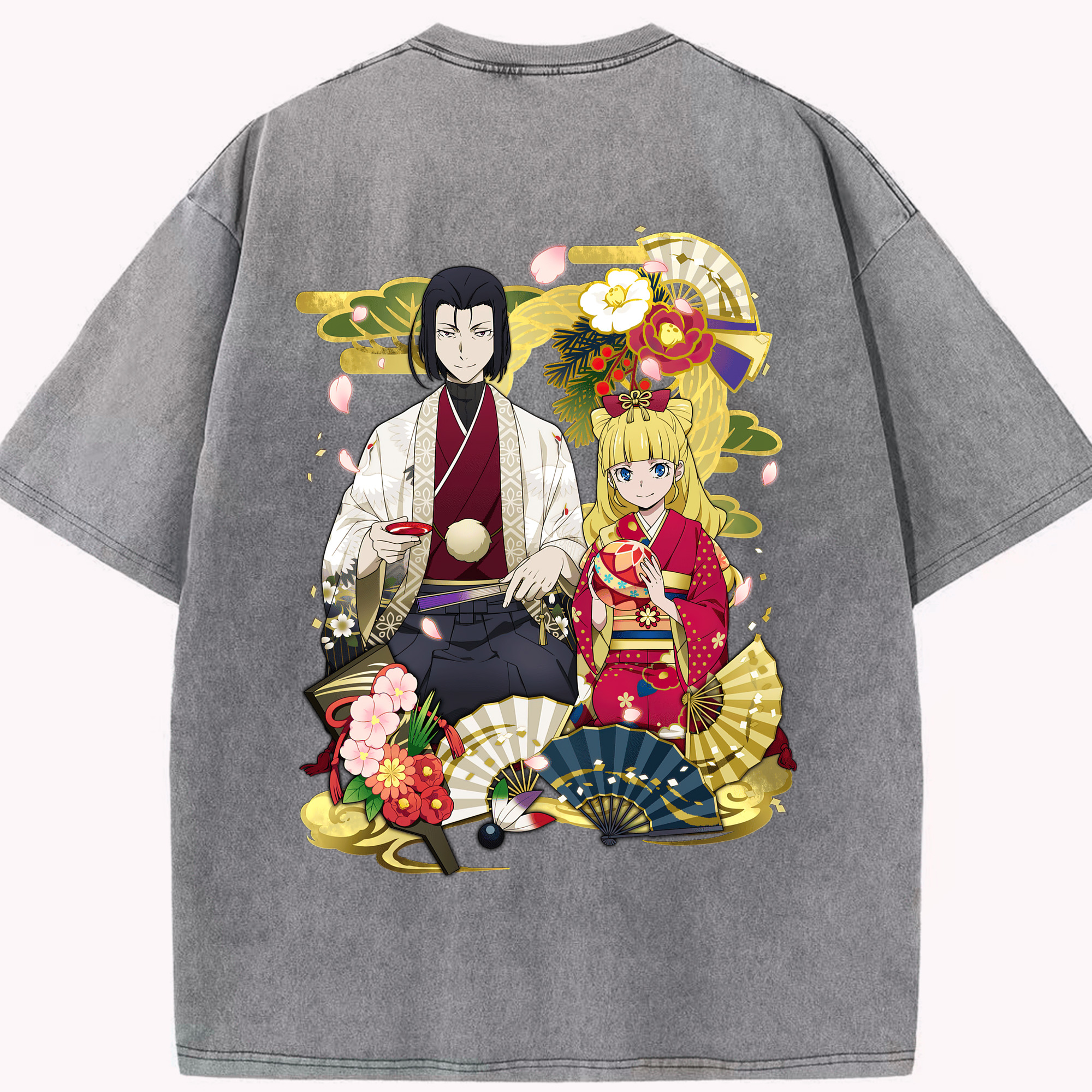 （画像用） 文豪ストレイドッグス Bungo Stray Dogs 綿100% ヴィンテージ風 半袖Tシャツ（背面プリント）