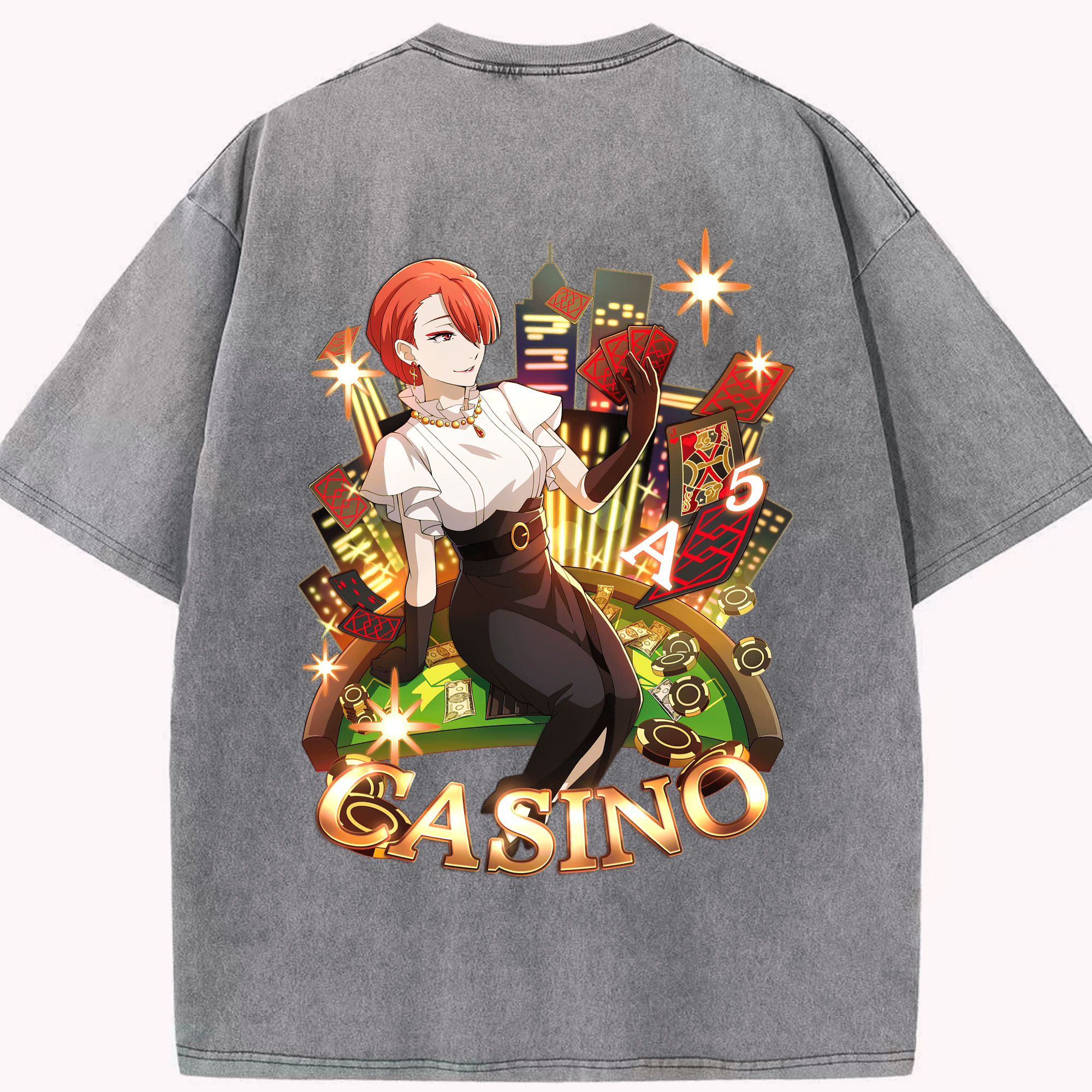 （画像用） 文豪ストレイドッグス Bungo Stray Dogs 綿100% ヴィンテージ風 半袖Tシャツ（背面プリント）