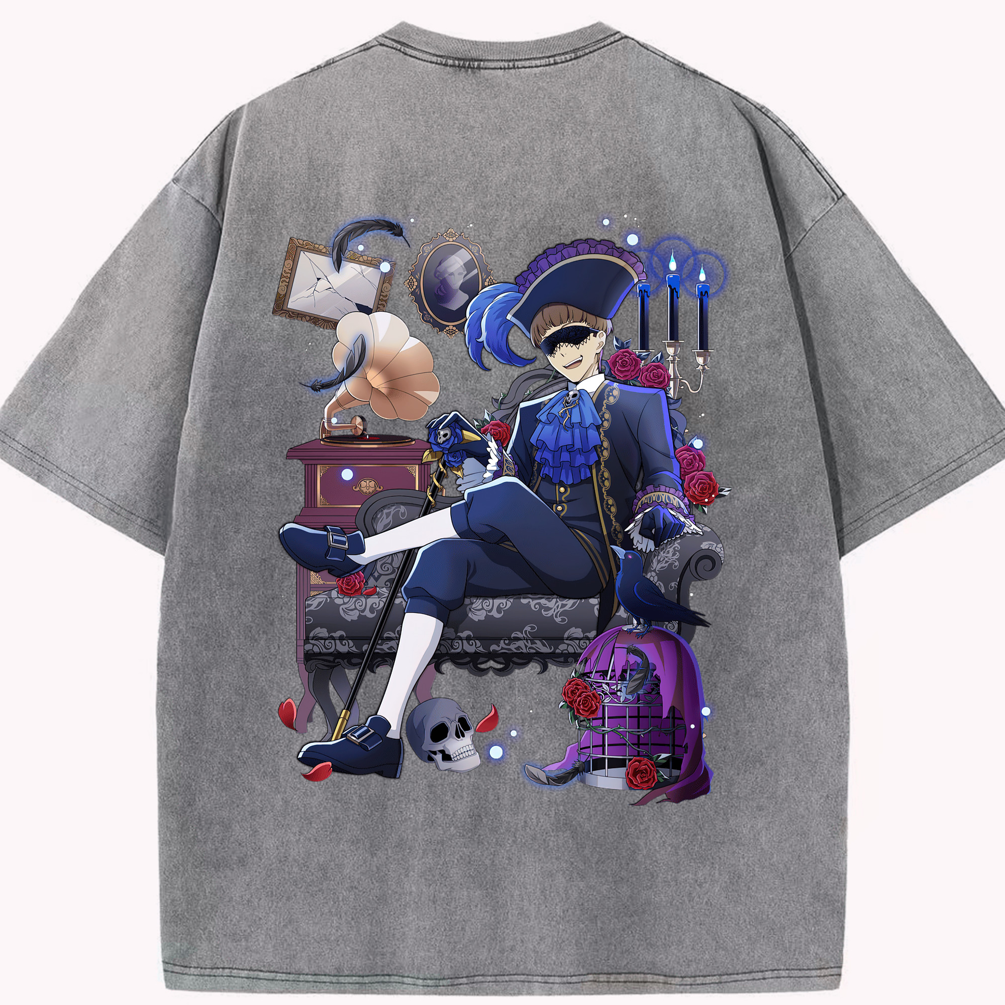 （画像用） 文豪ストレイドッグス Bungo Stray Dogs 綿100% ヴィンテージ風 半袖Tシャツ（背面プリント）