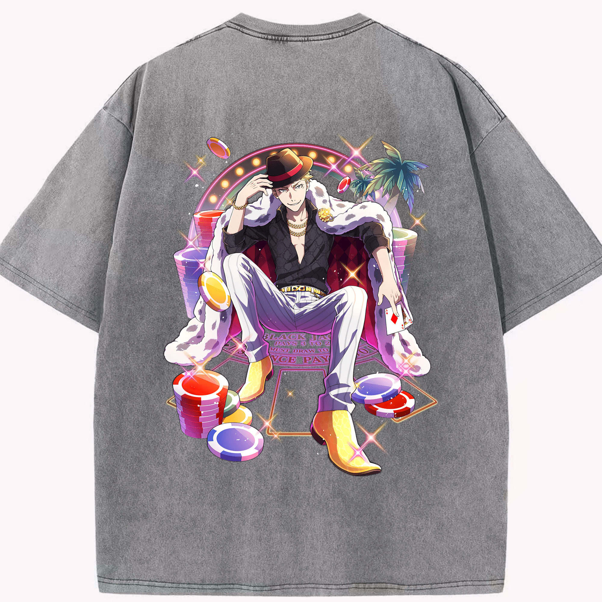 （画像用） 文豪ストレイドッグス Bungo Stray Dogs 綿100% ヴィンテージ風 半袖Tシャツ（背面プリント）