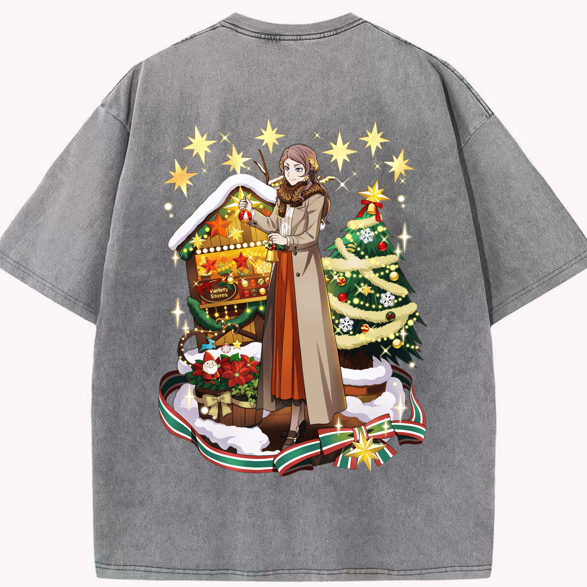 （画像用） 文豪ストレイドッグス Bungo Stray Dogs 綿100% ヴィンテージ風 半袖Tシャツ（背面プリント）