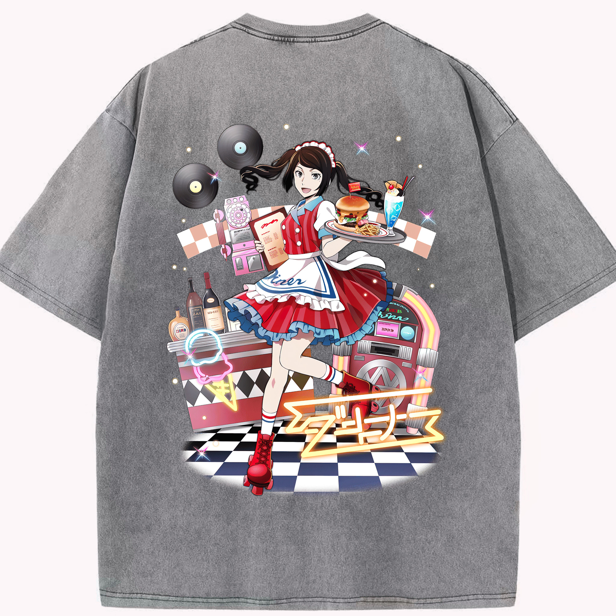 （画像用） 文豪ストレイドッグス Bungo Stray Dogs 綿100% ヴィンテージ風 半袖Tシャツ（背面プリント）