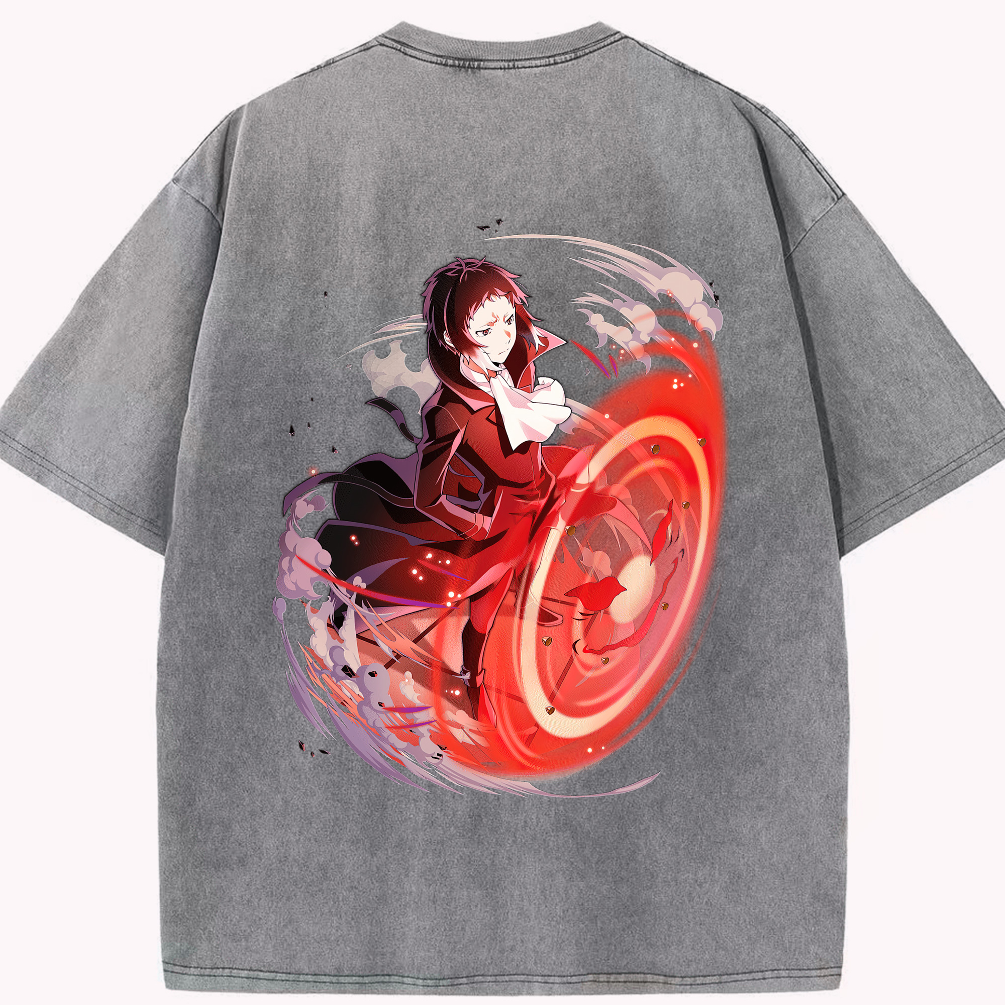 （画像用） 文豪ストレイドッグス Bungo Stray Dogs 綿100% ヴィンテージ風 半袖Tシャツ（背面プリント）