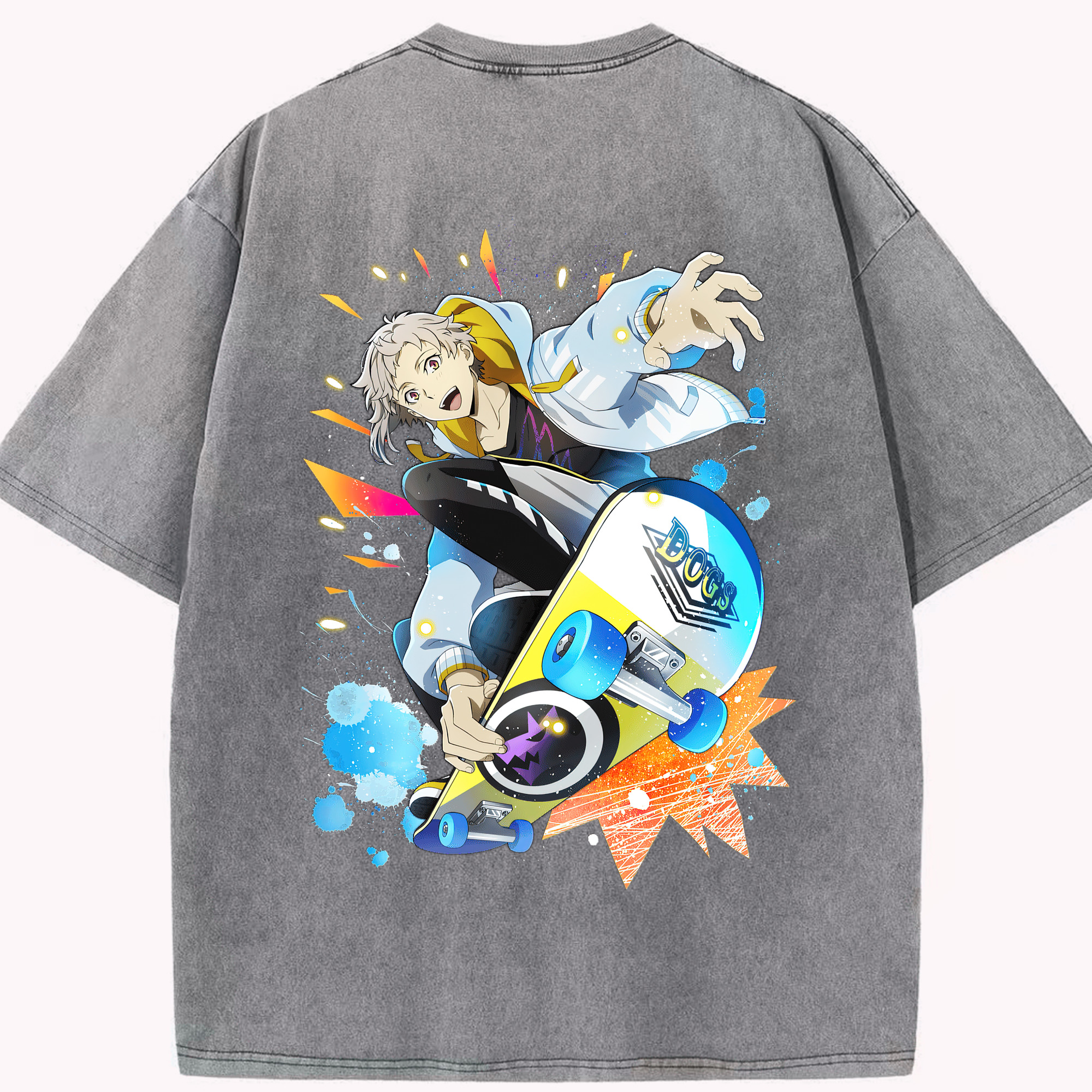 （画像用） 文豪ストレイドッグス Bungo Stray Dogs 綿100% ヴィンテージ風 半袖Tシャツ（背面プリント）