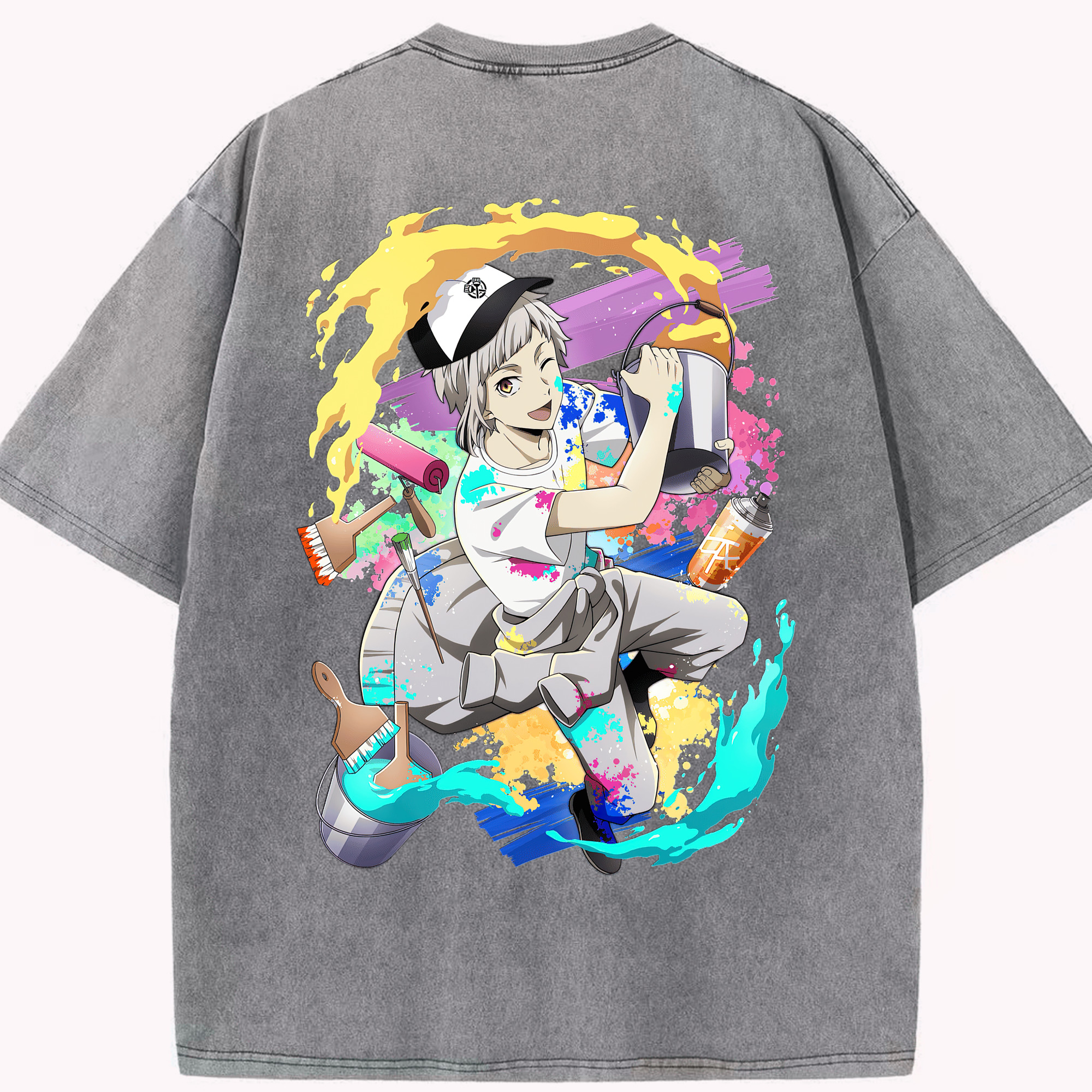 （画像用） 文豪ストレイドッグス Bungo Stray Dogs 綿100% ヴィンテージ風 半袖Tシャツ（背面プリント）