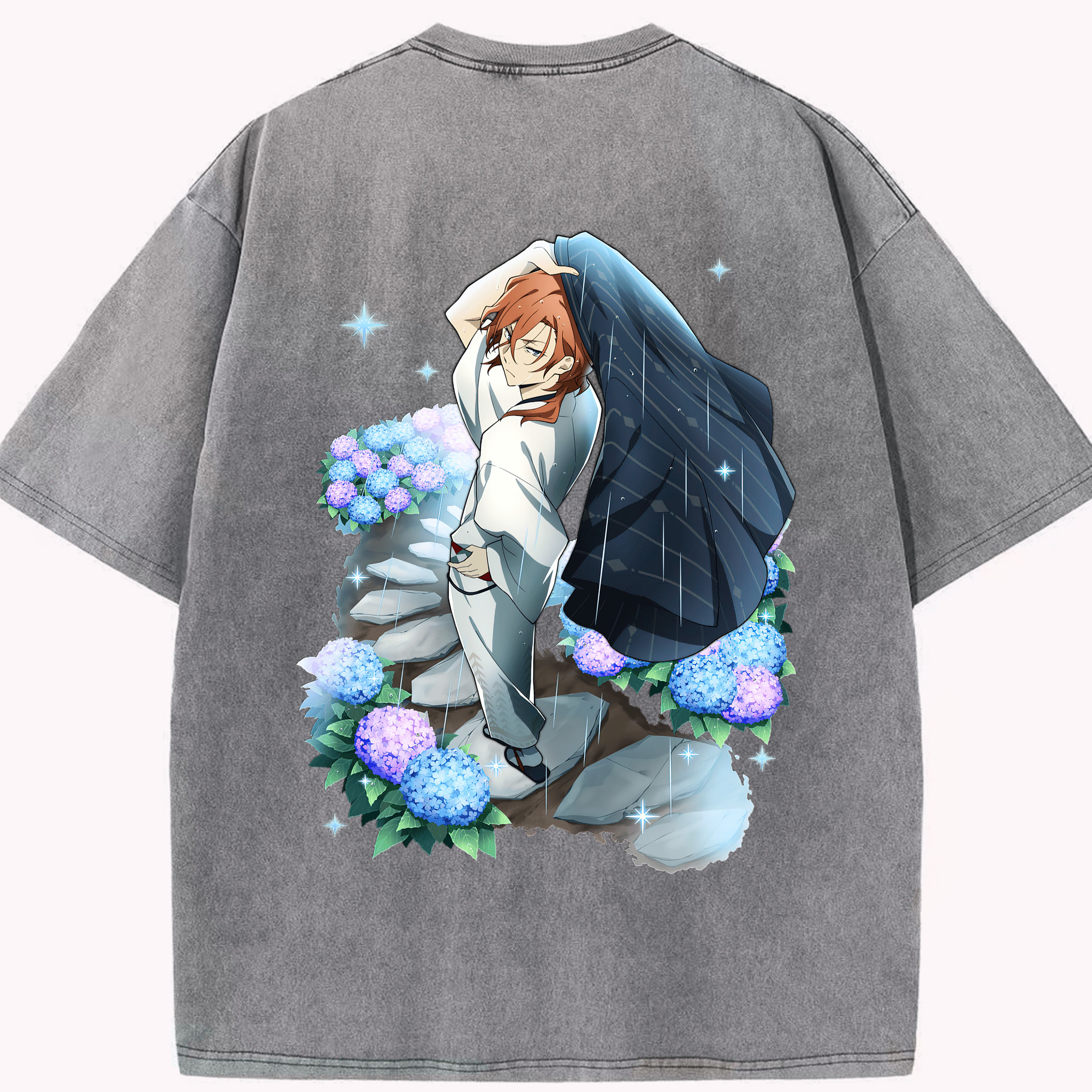（画像用） 文豪ストレイドッグス Bungo Stray Dogs 綿100% ヴィンテージ風 半袖Tシャツ（背面プリント）