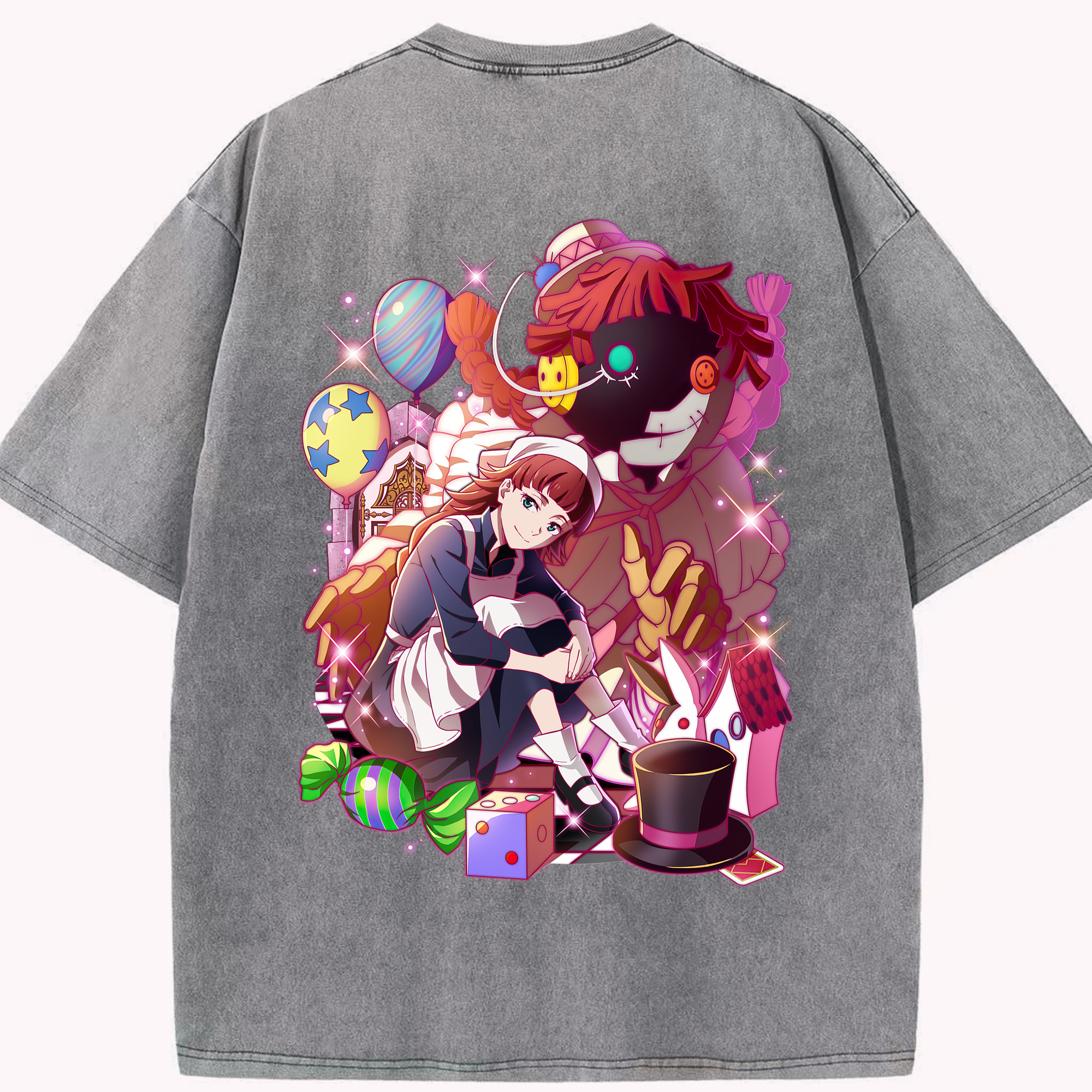 （画像用） 文豪ストレイドッグス Bungo Stray Dogs 綿100% ヴィンテージ風 半袖Tシャツ（背面プリント）