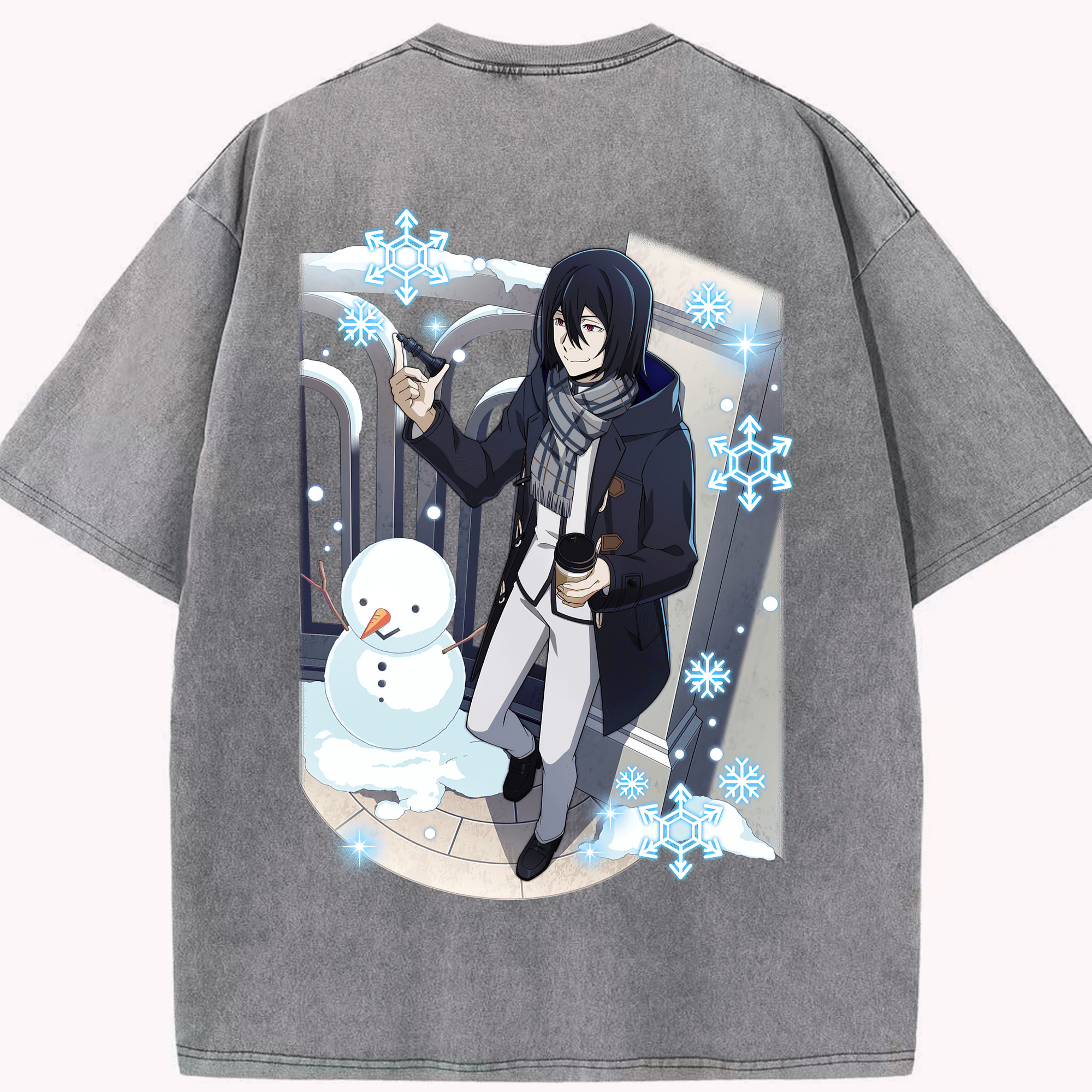 （画像用） 文豪ストレイドッグス Bungo Stray Dogs 綿100% ヴィンテージ風 半袖Tシャツ（背面プリント）
