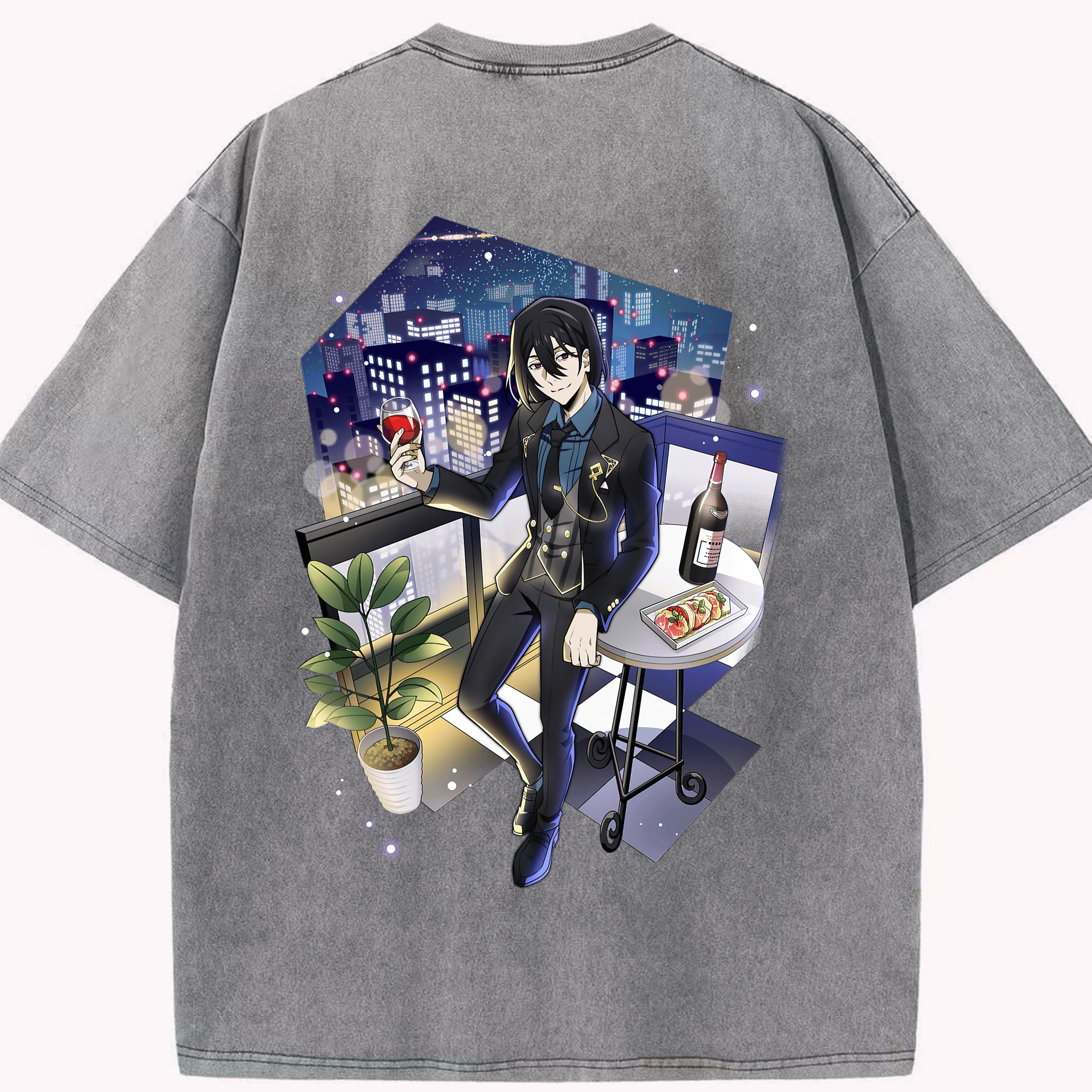 （画像用） 文豪ストレイドッグス Bungo Stray Dogs 綿100% ヴィンテージ風 半袖Tシャツ（背面プリント）