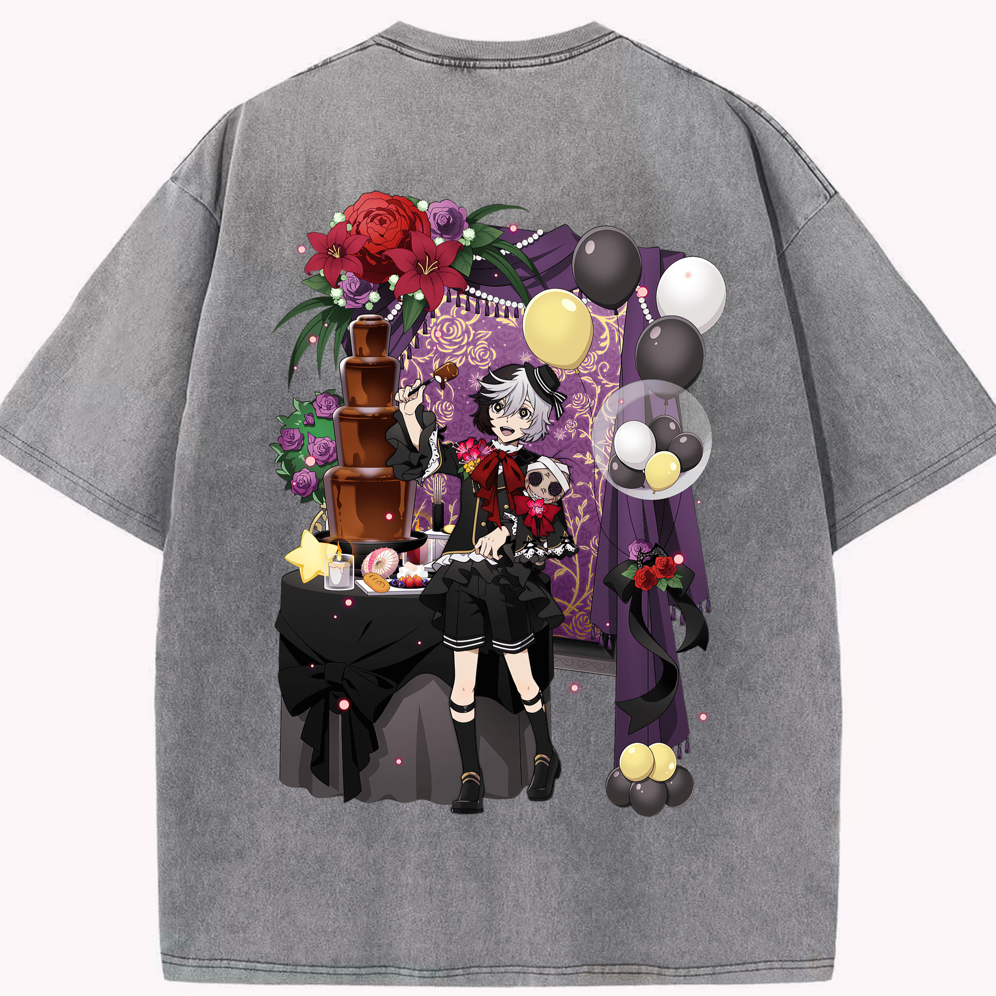 （画像用） 文豪ストレイドッグス Bungo Stray Dogs 綿100% ヴィンテージ風 半袖Tシャツ（背面プリント）