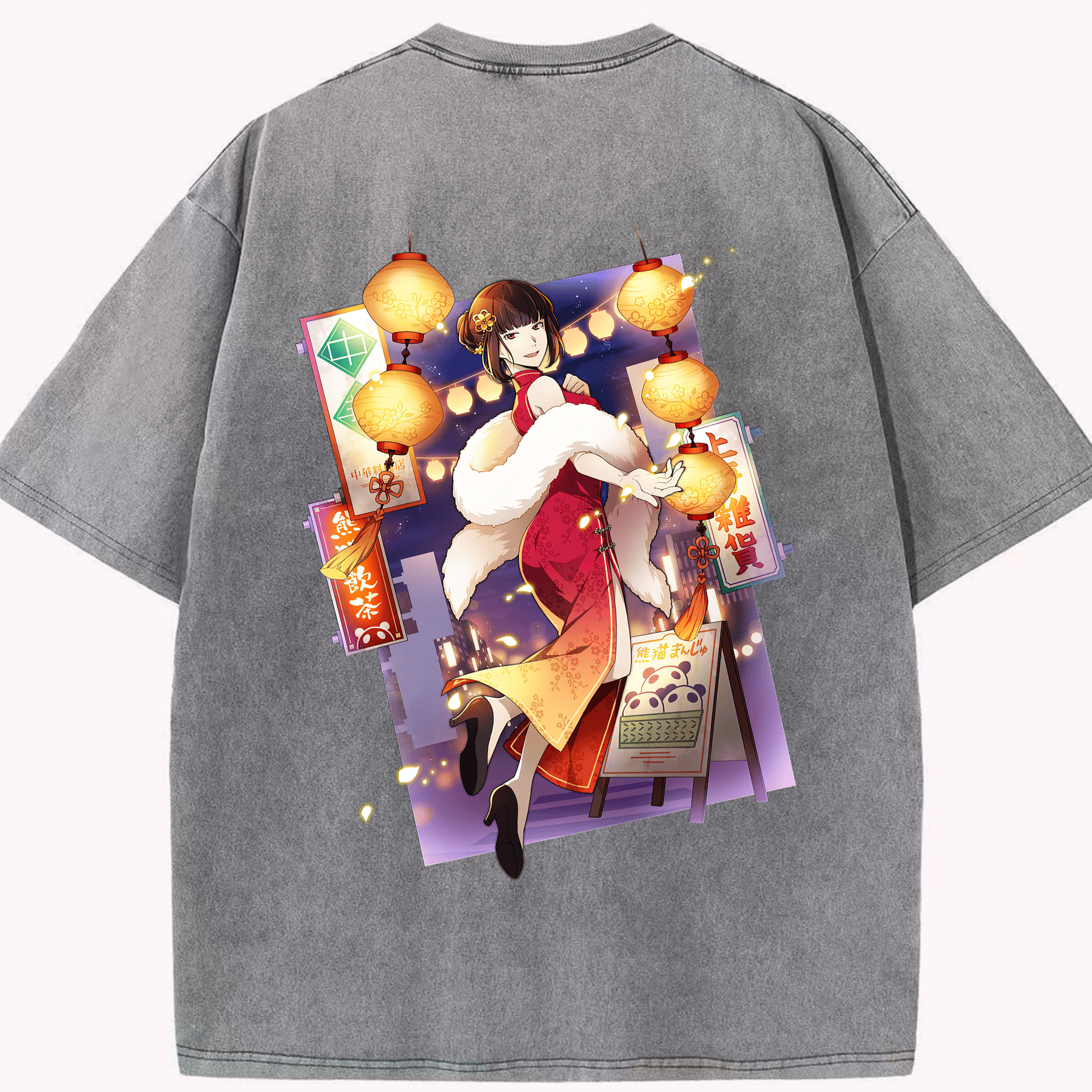 （画像用） 文豪ストレイドッグス Bungo Stray Dogs 綿100% ヴィンテージ風 半袖Tシャツ（背面プリント）