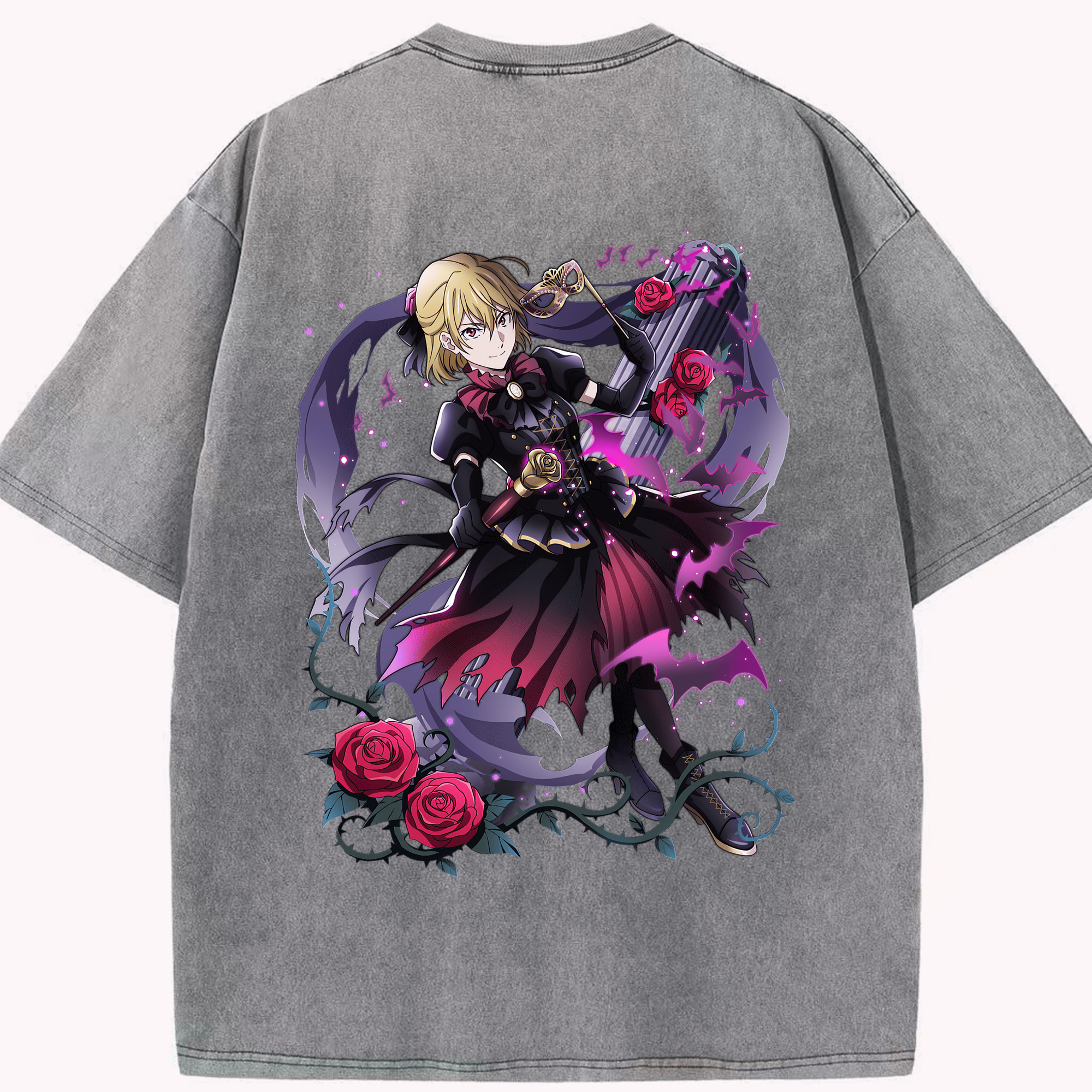 （画像用） 文豪ストレイドッグス Bungo Stray Dogs 綿100% ヴィンテージ風 半袖Tシャツ（背面プリント）