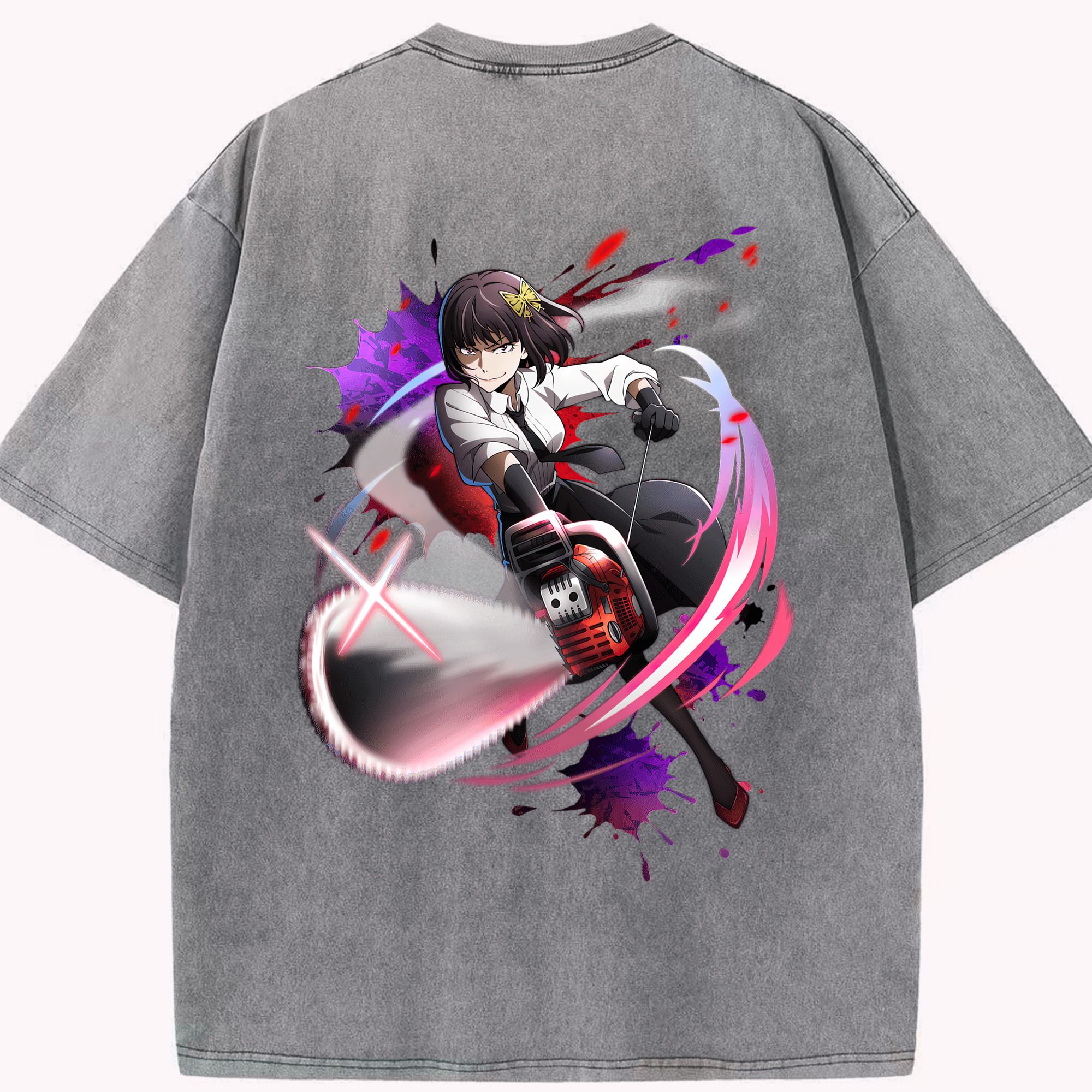 （画像用） 文豪ストレイドッグス Bungo Stray Dogs 綿100% ヴィンテージ風 半袖Tシャツ（背面プリント）