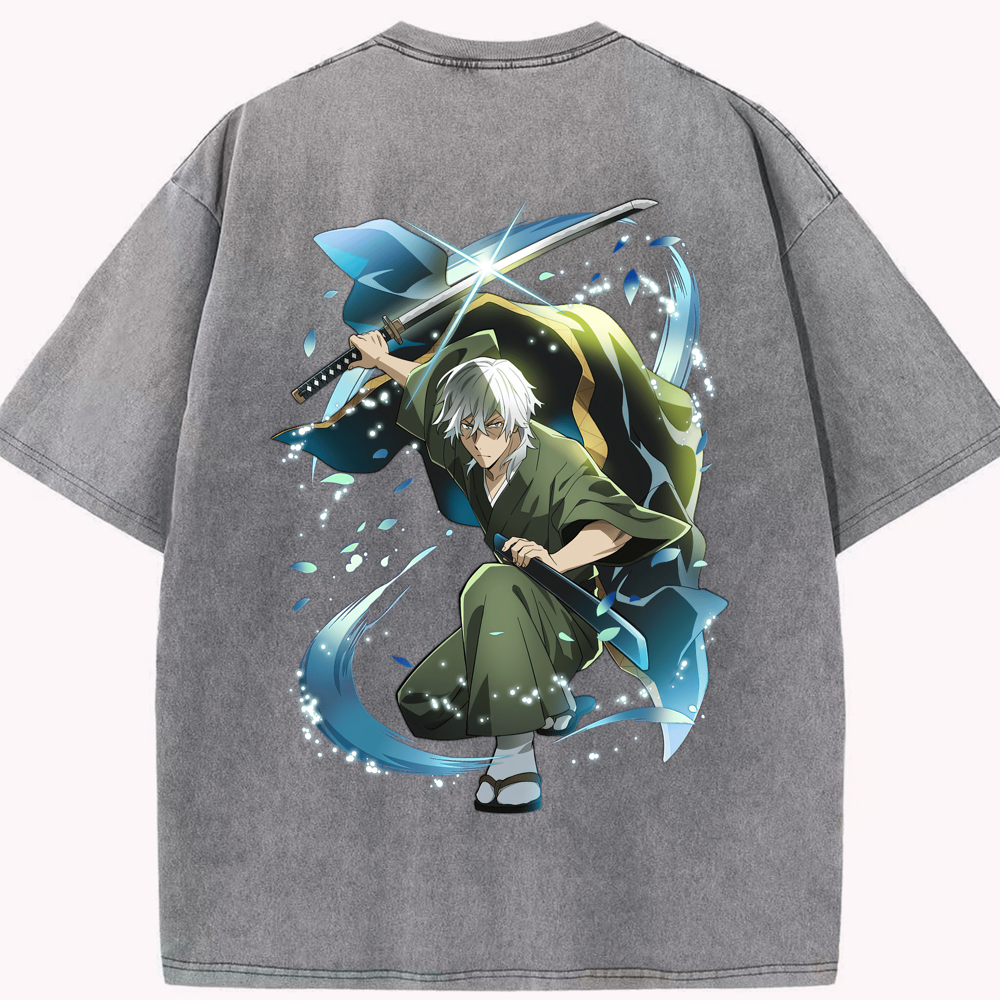 （画像用） 文豪ストレイドッグス Bungo Stray Dogs 綿100% ヴィンテージ風 半袖Tシャツ（背面プリント）