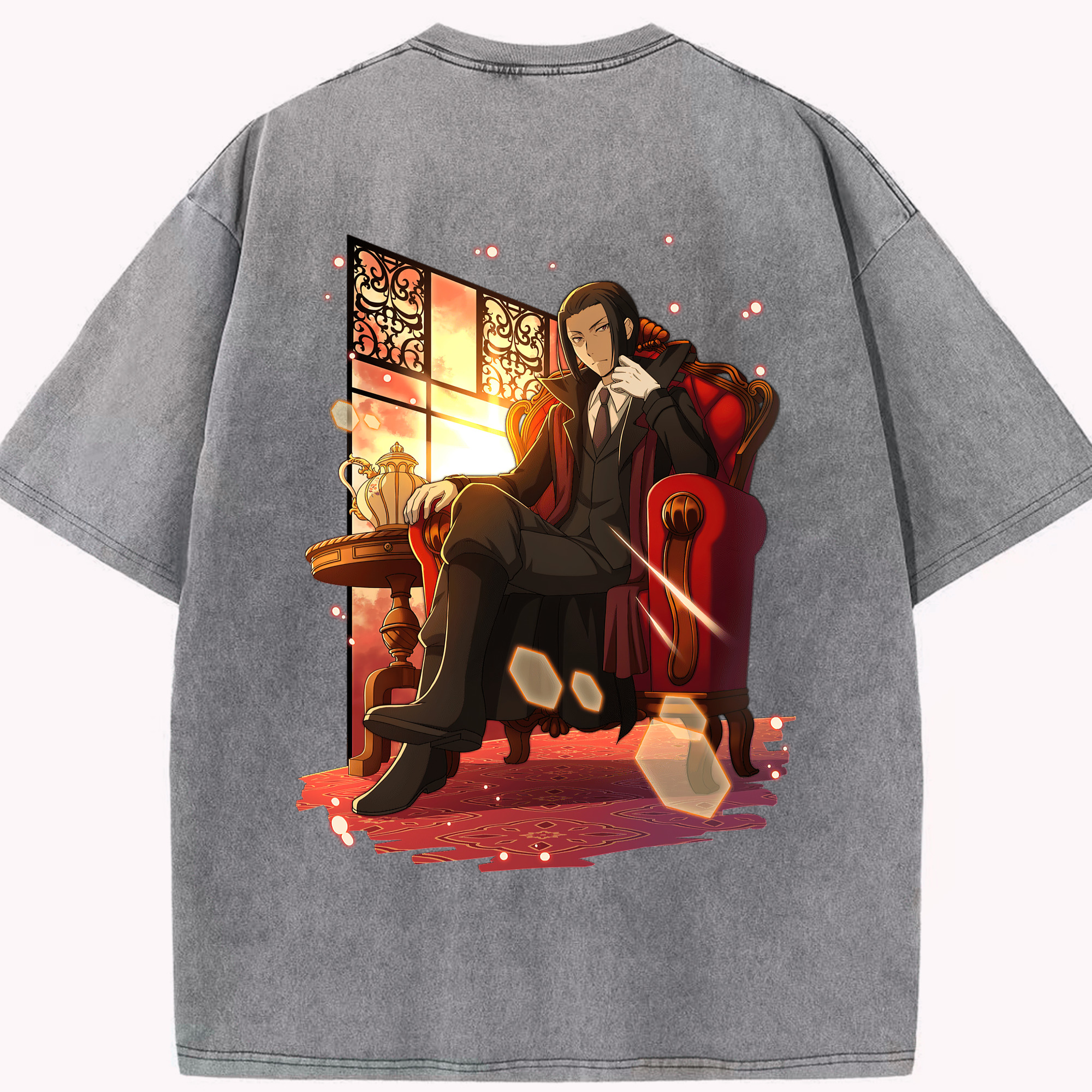 （画像用） 文豪ストレイドッグス Bungo Stray Dogs 綿100% ヴィンテージ風 半袖Tシャツ（背面プリント）
