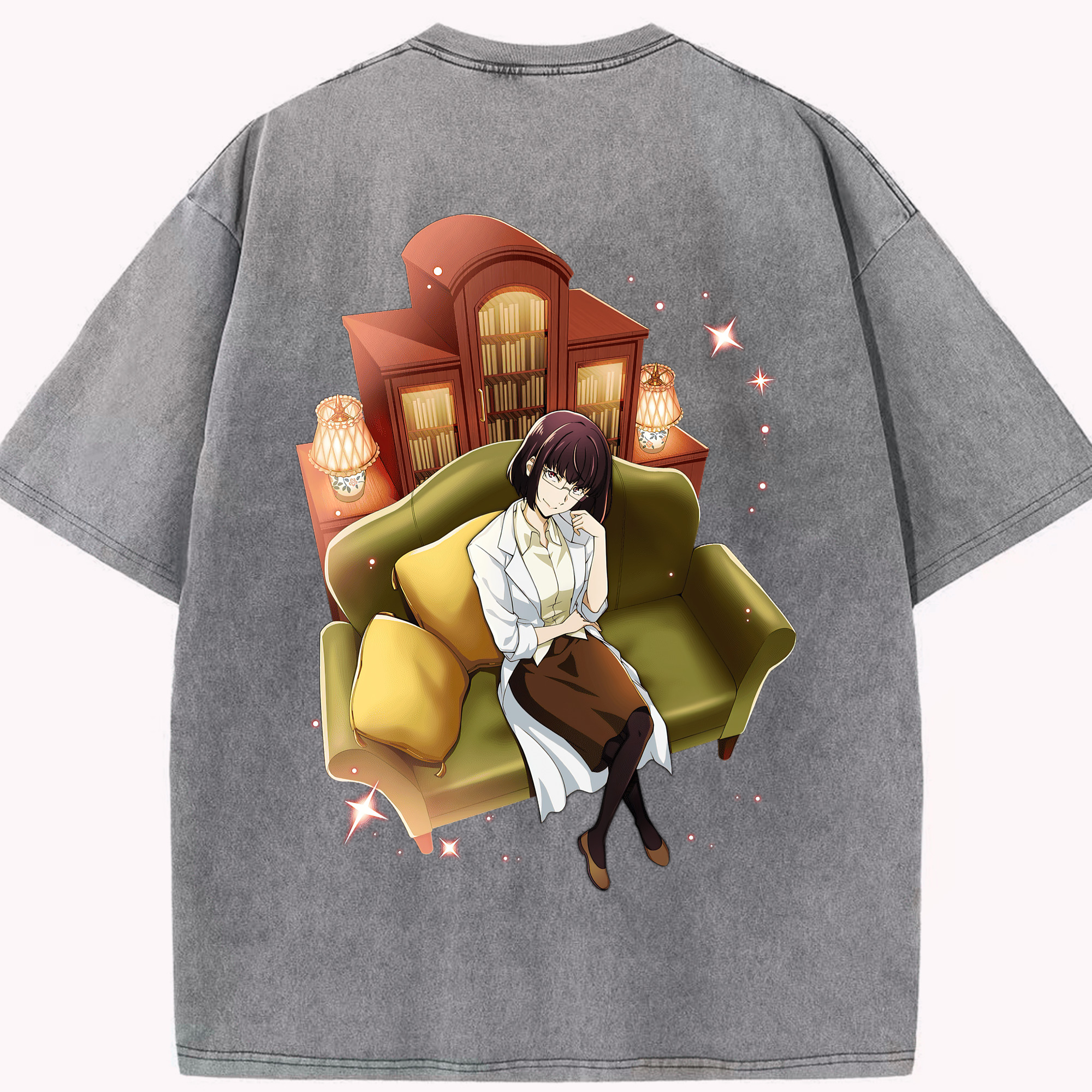 （画像用） 文豪ストレイドッグス Bungo Stray Dogs 綿100% ヴィンテージ風 半袖Tシャツ（背面プリント）