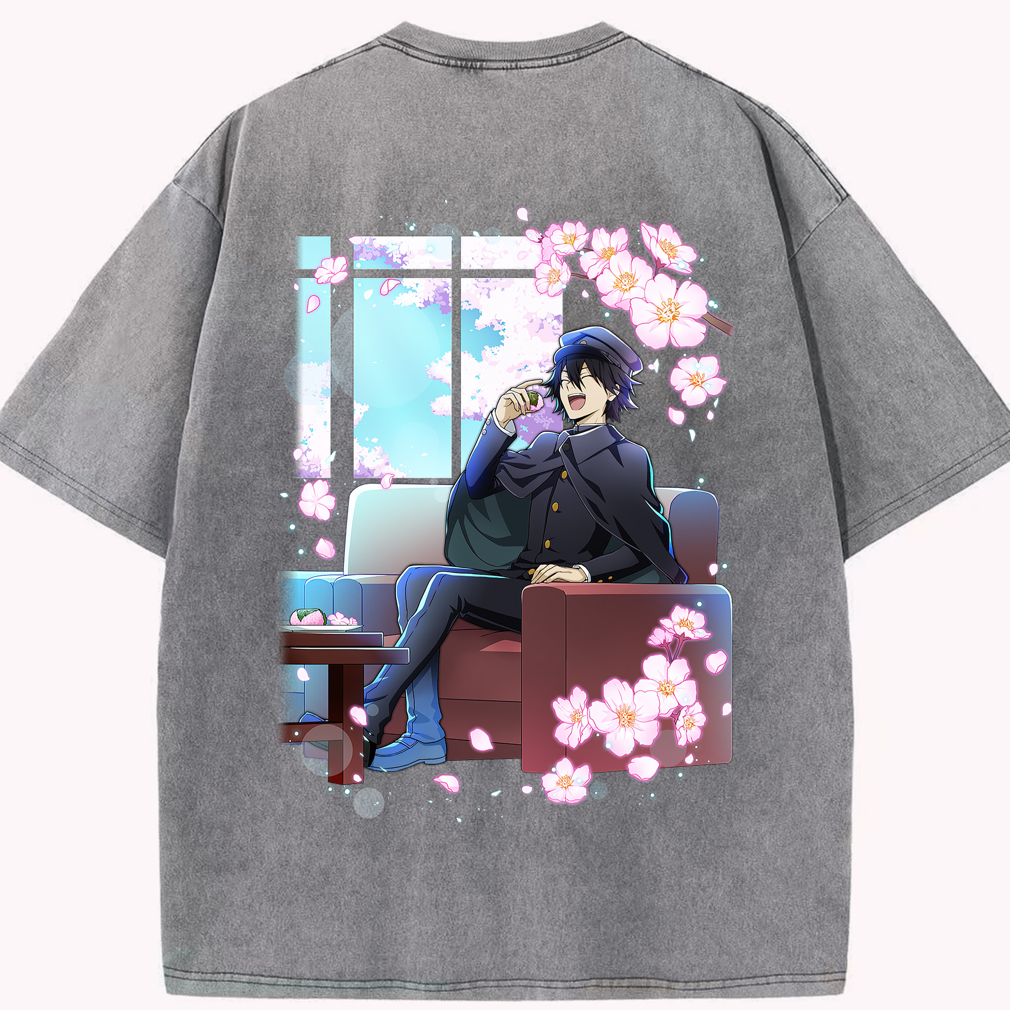 （画像用） 文豪ストレイドッグス Bungo Stray Dogs 綿100% ヴィンテージ風 半袖Tシャツ（背面プリント）