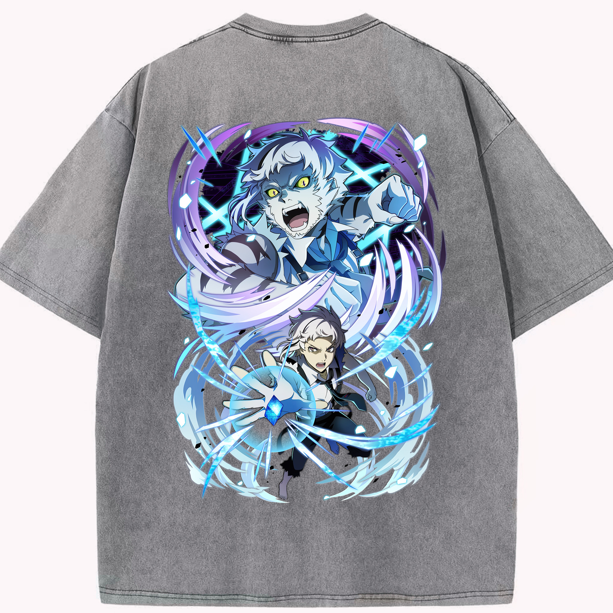 （画像用） 文豪ストレイドッグス Bungo Stray Dogs 綿100% ヴィンテージ風 半袖Tシャツ（背面プリント）