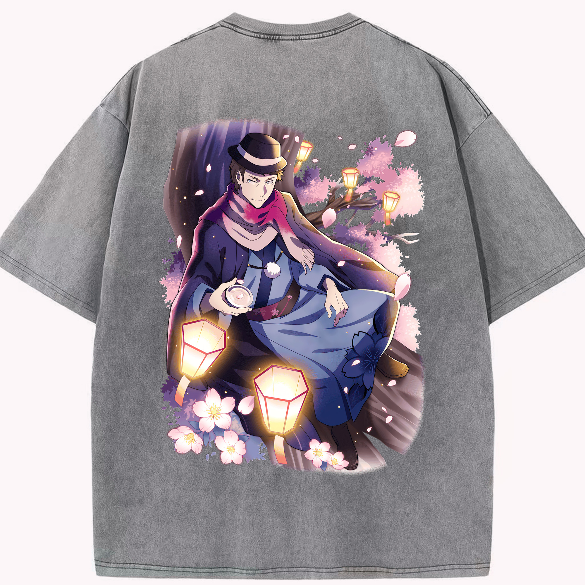 （画像用） 文豪ストレイドッグス Bungo Stray Dogs 綿100% ヴィンテージ風 半袖Tシャツ（背面プリント）