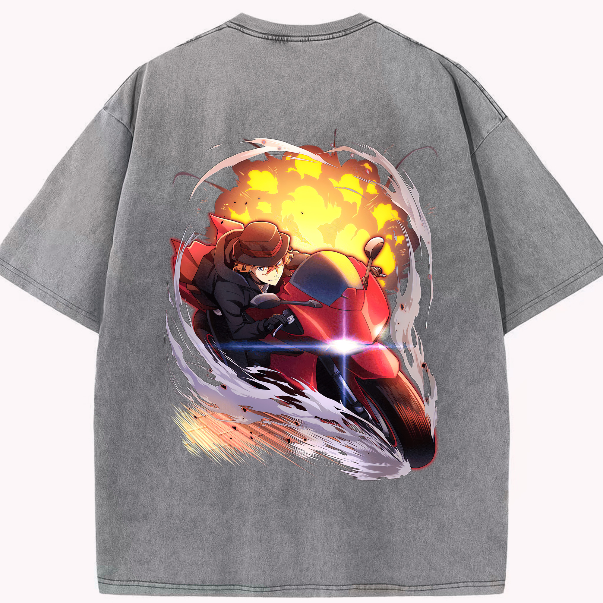 （画像用） 文豪ストレイドッグス Bungo Stray Dogs 綿100% ヴィンテージ風 半袖Tシャツ（背面プリント）